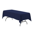 60 x 126 inch Rectangular Polyester Tablecloth Navy Blue