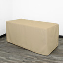 6 ft. Fitted Polyester Tablecloth Rectangular Champagne