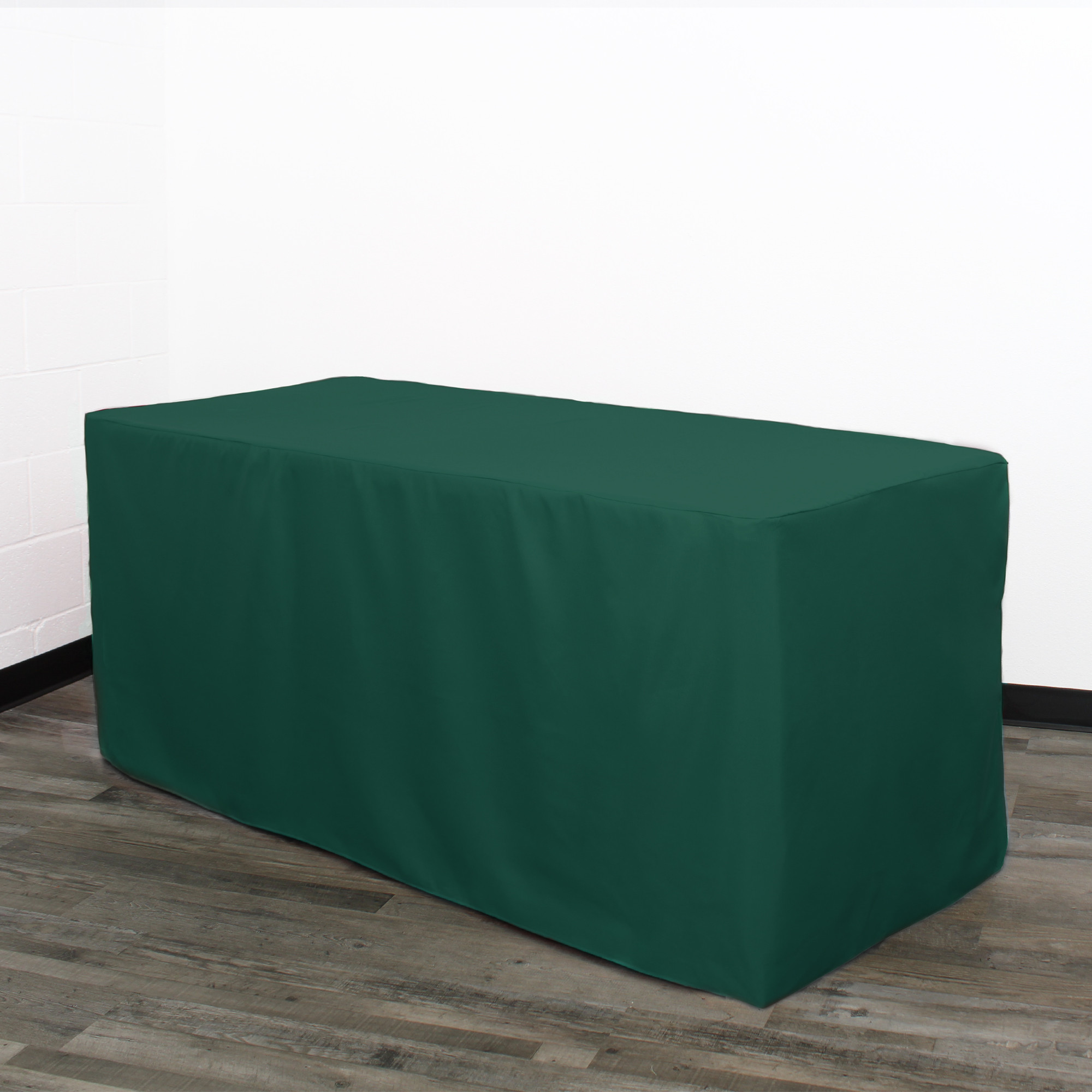 6 ft. Fitted Polyester Tablecloth Rectangular Hunter Green