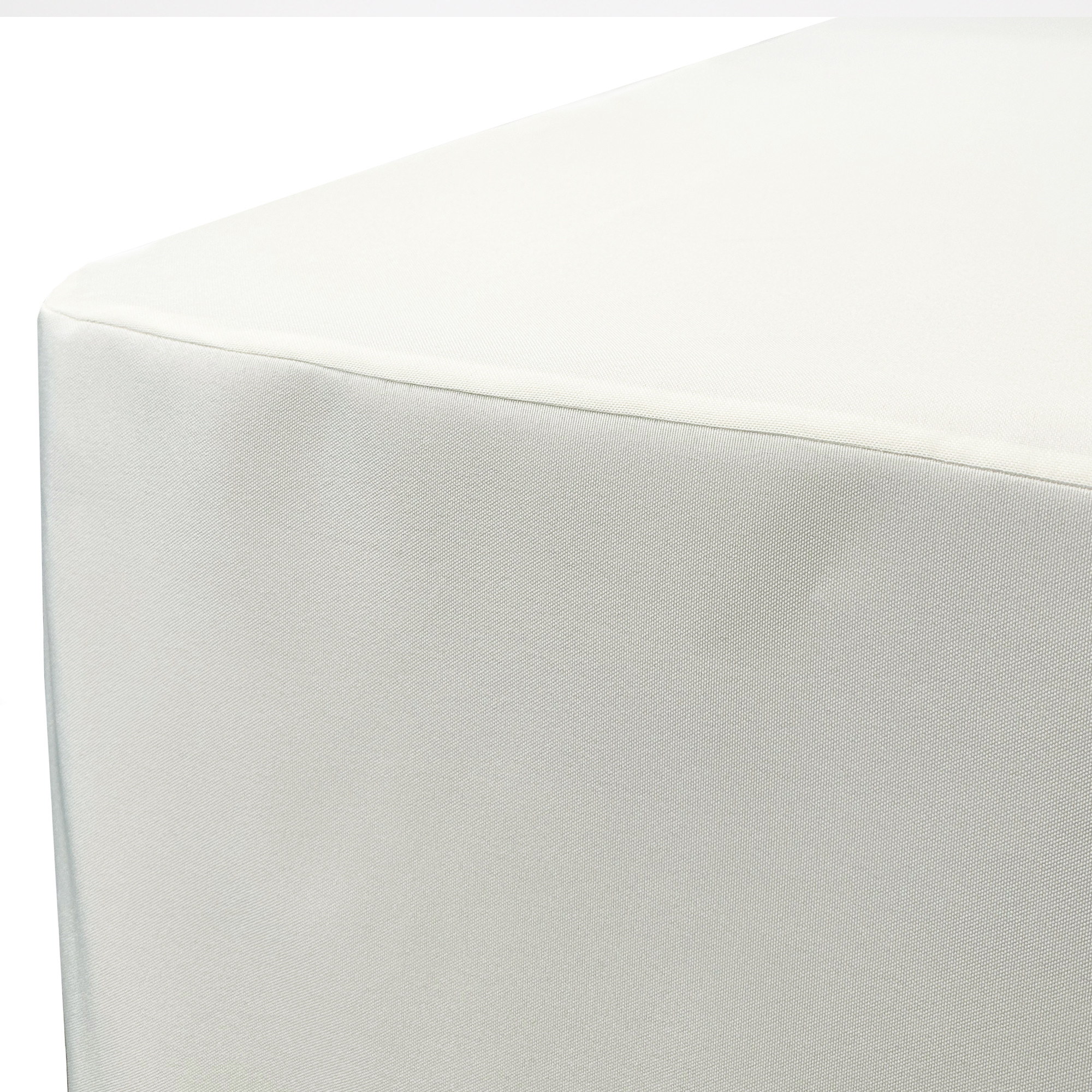 6 ft. Fitted Polyester Tablecloth Rectangular Ivory front corner