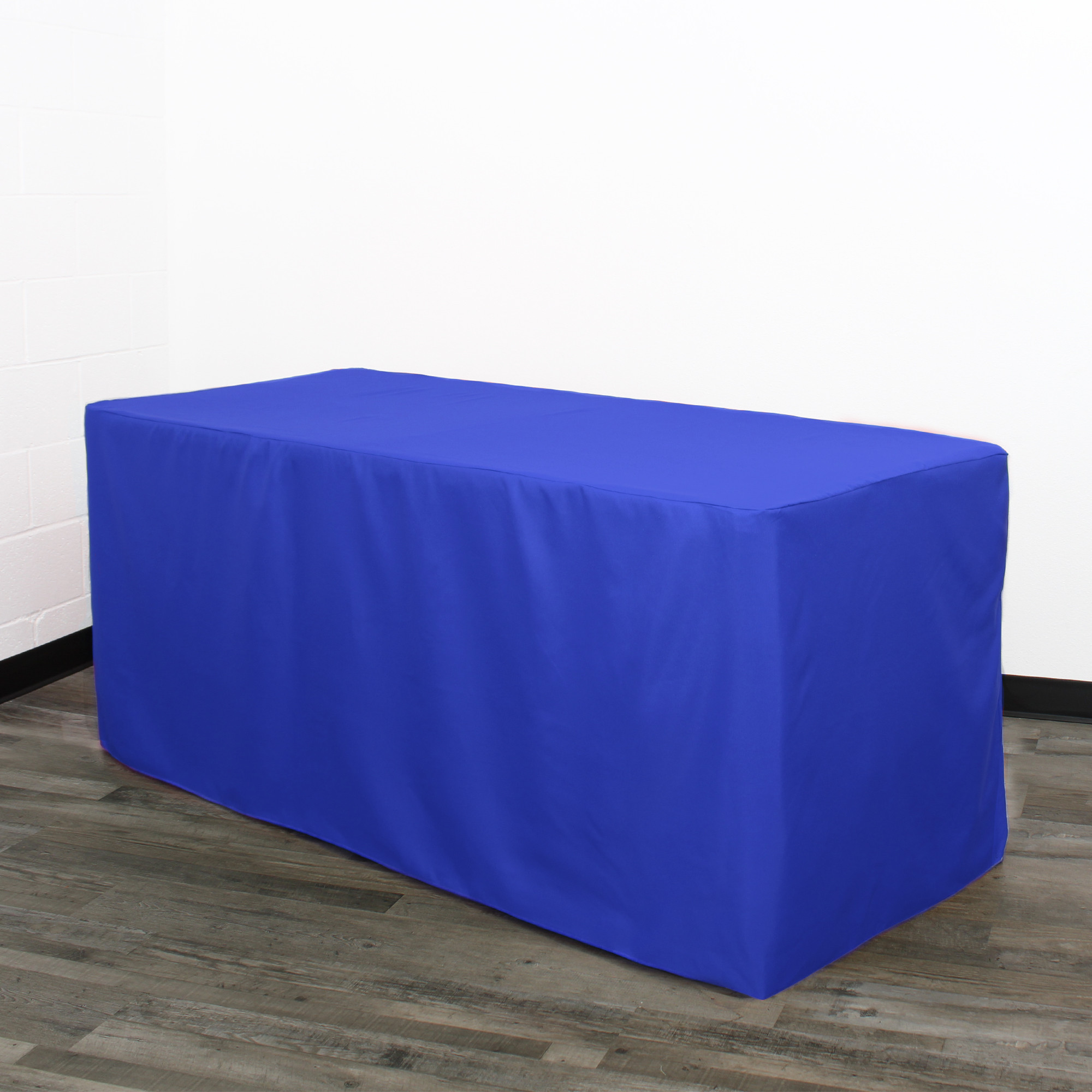 6 ft. Fitted Polyester Tablecloth Rectangular Royal Blue