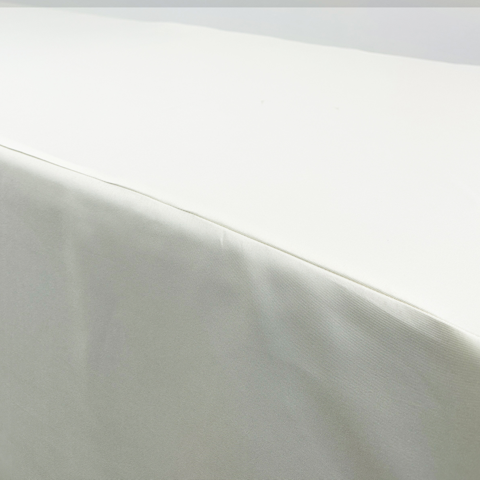 8 ft. Fitted Polyester Tablecloth Rectangular Ivory seam