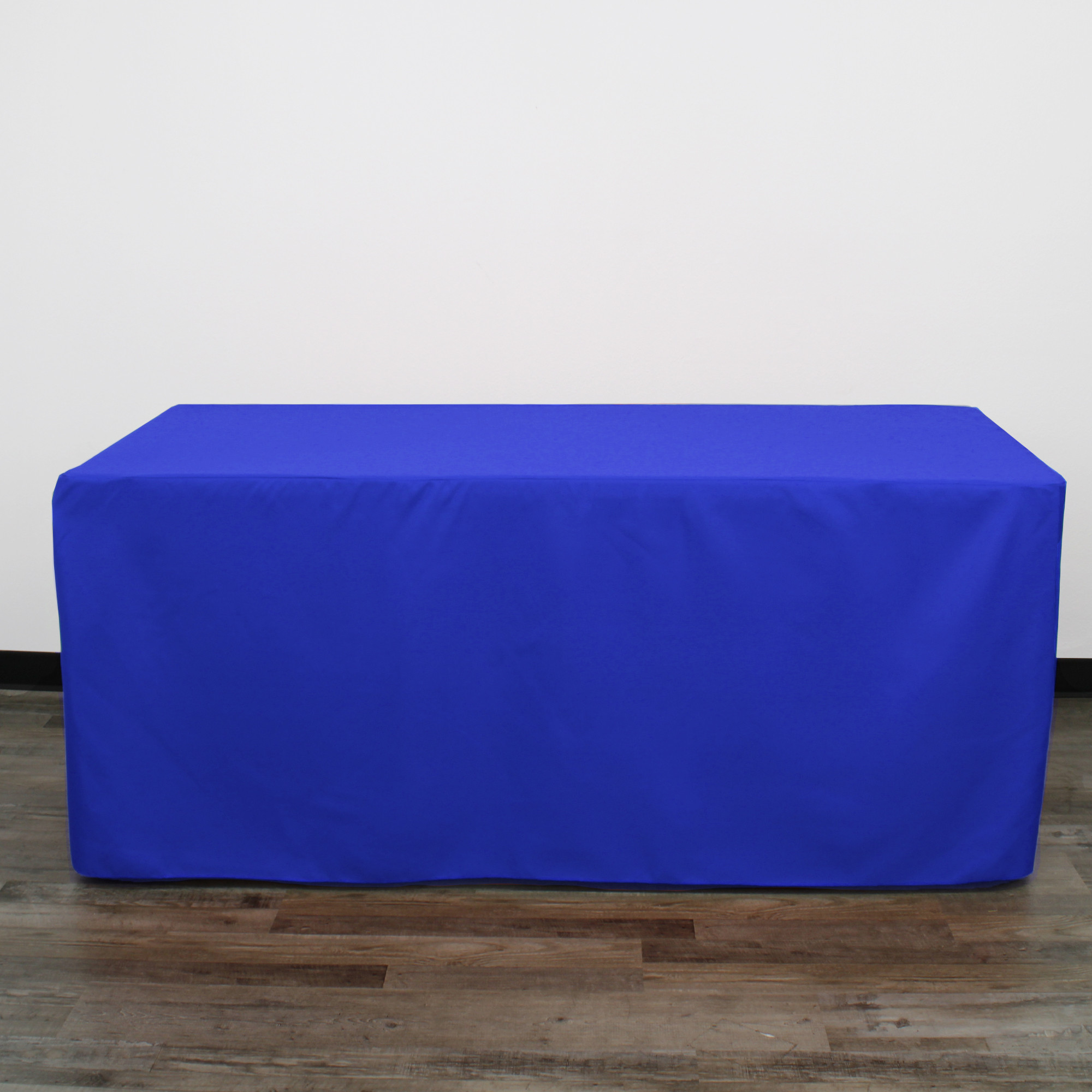 8 ft. Fitted Polyester Tablecloth Rectangular Royal Blue front