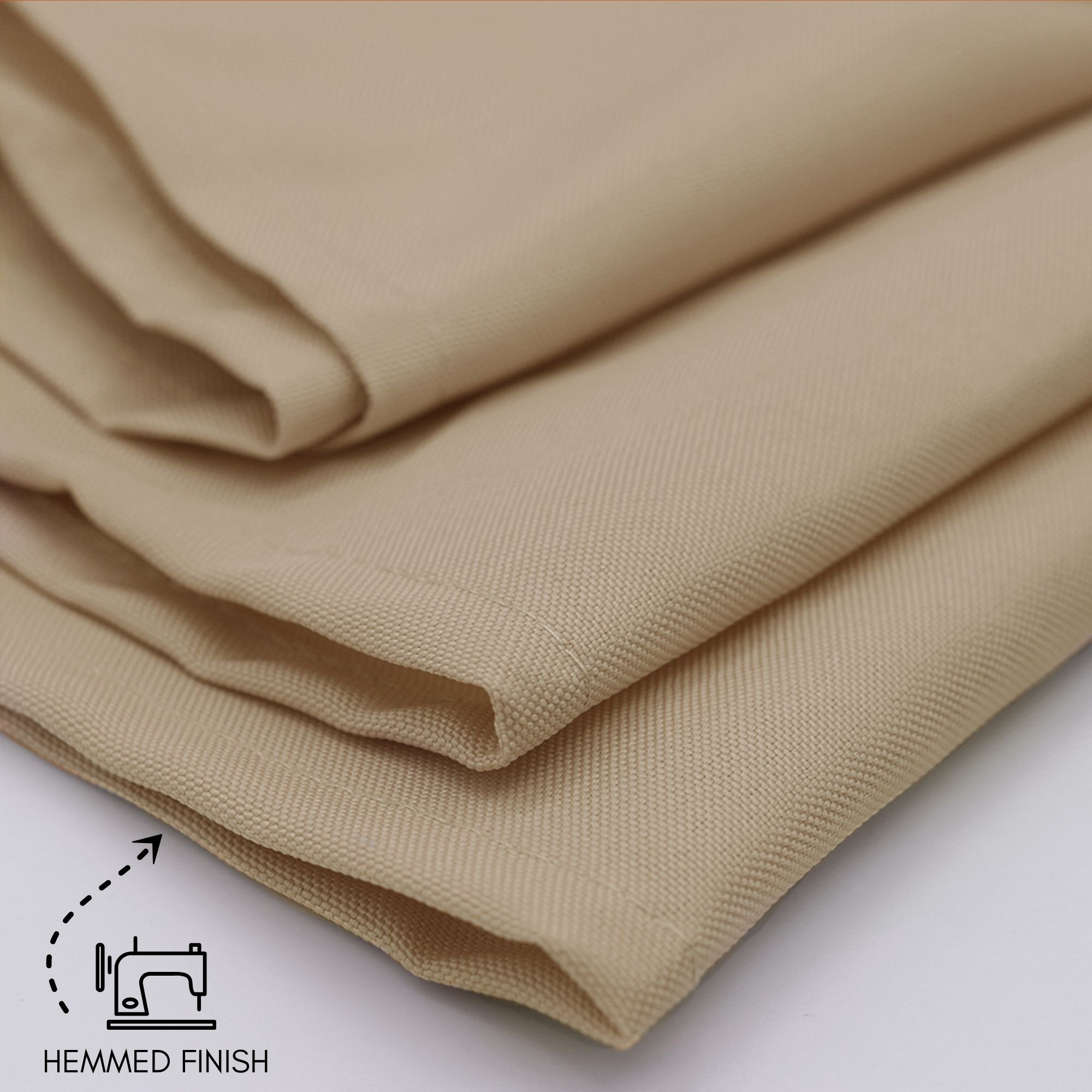 90 x 132 inch Rectangular Polyester Tablecloth Champagne Hem