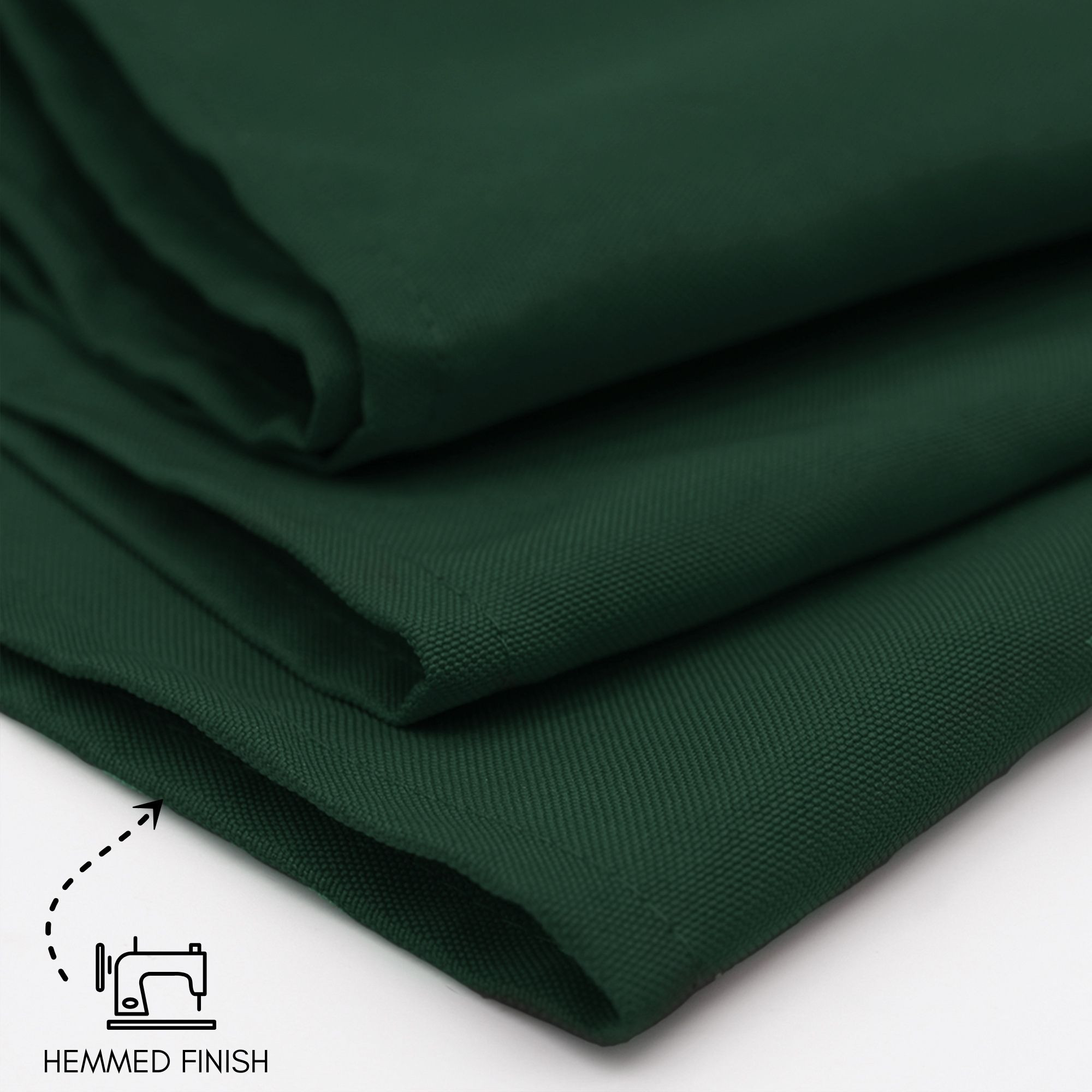 90 x 132 inch Rectangular Polyester Tablecloth Hunter Green hem