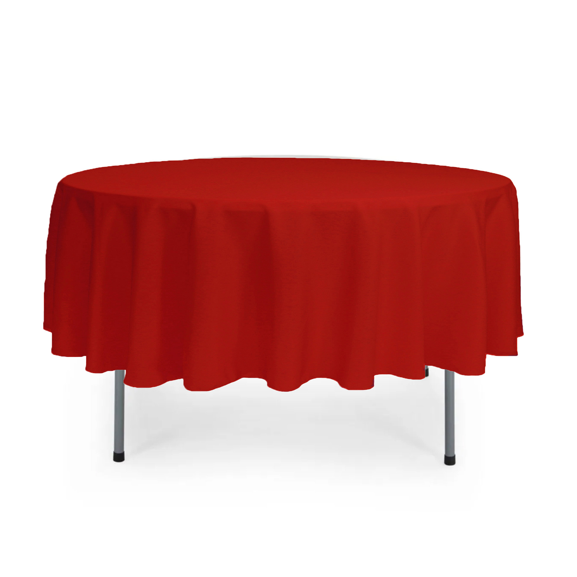 90 inch Round Polyester Tablecloth Red