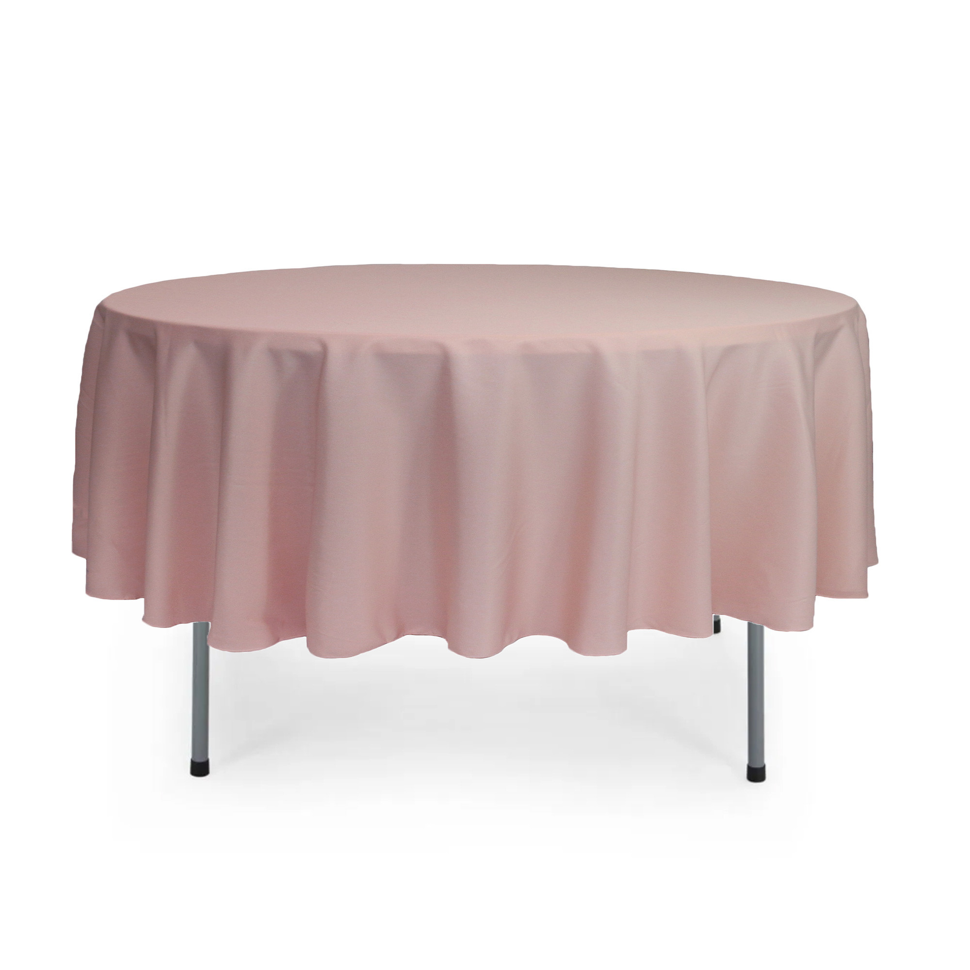 90 inch Round Polyester Tablecloth Blush