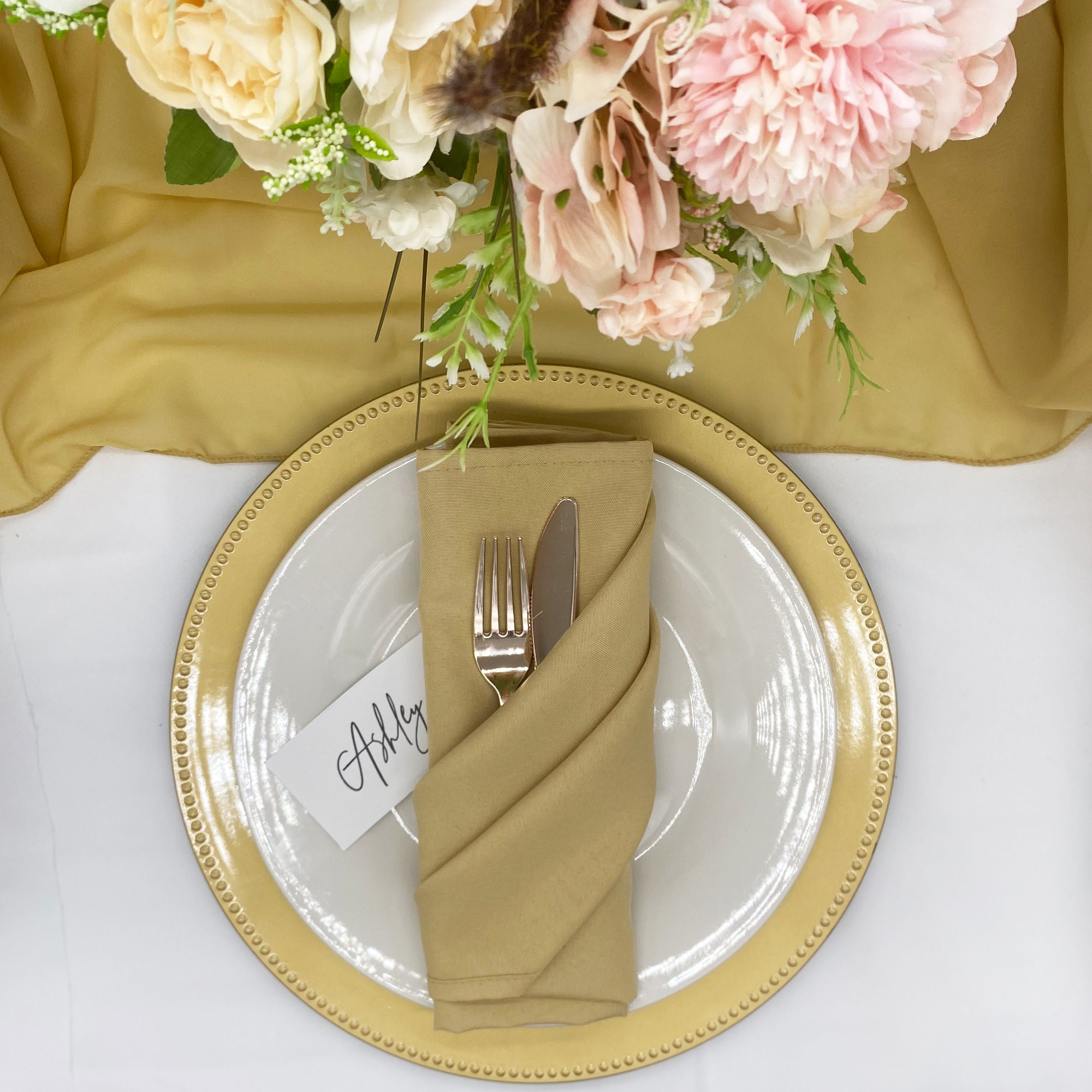 champagne wedding napkins