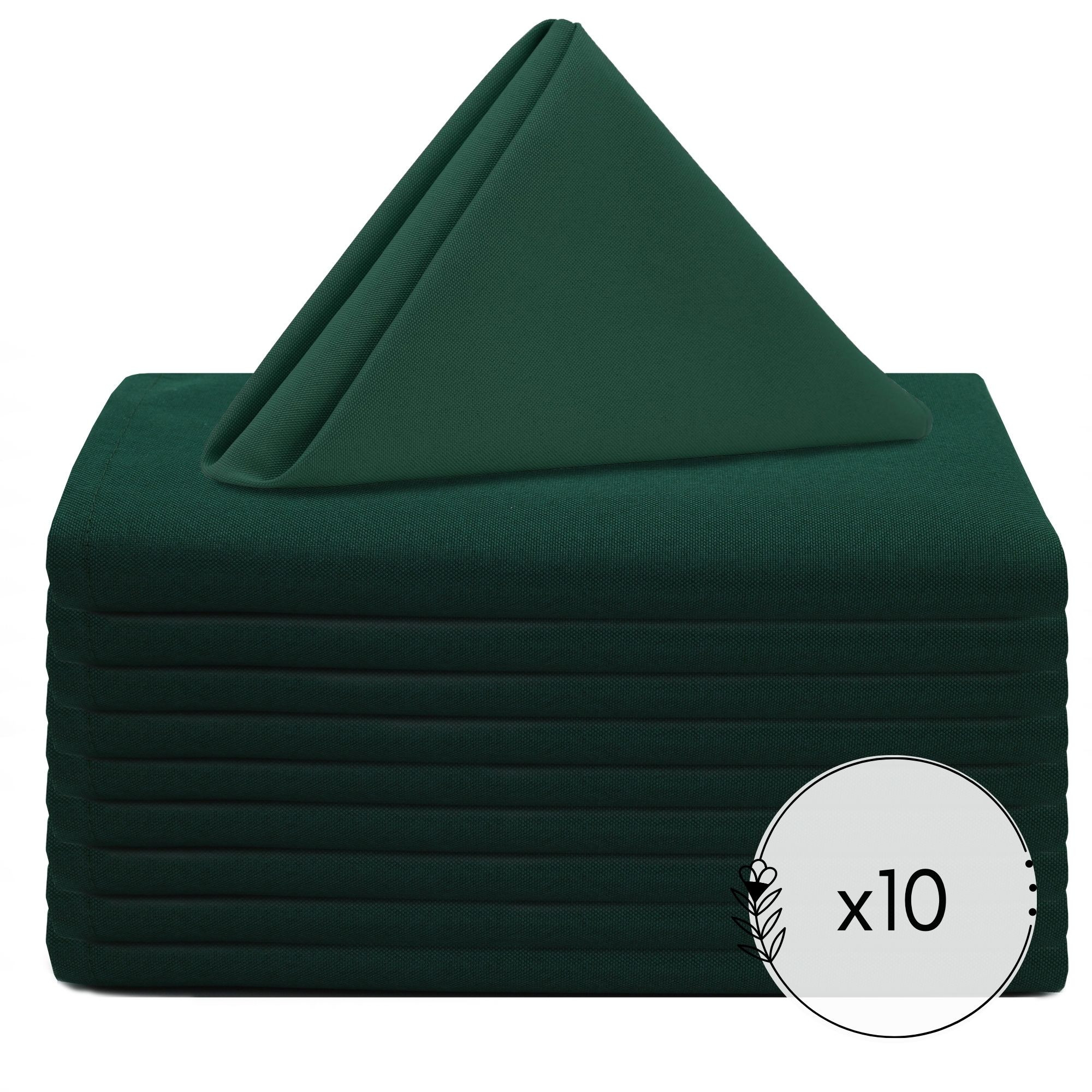 10 Pack 20 Inch Polyester Cloth Napkins Hunter Green