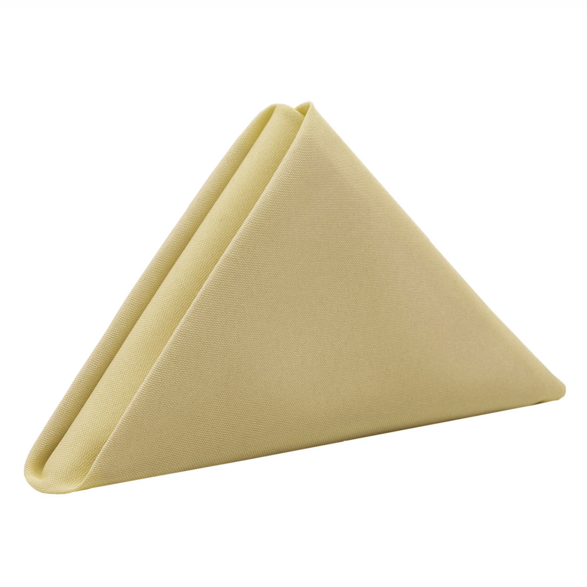 20 inch Polyester Cloth Napkins Pastel Yellow (Pack of 10)