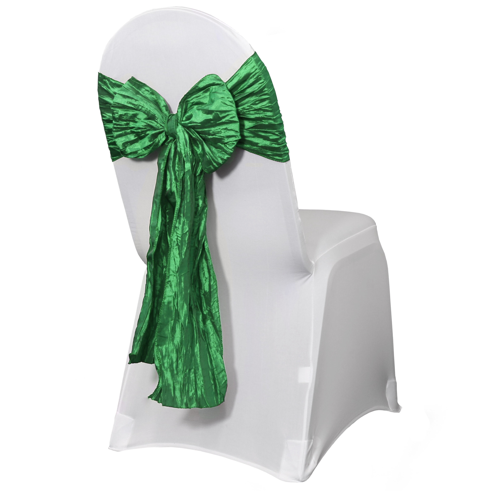 hunter green crinkle taffeta sashes