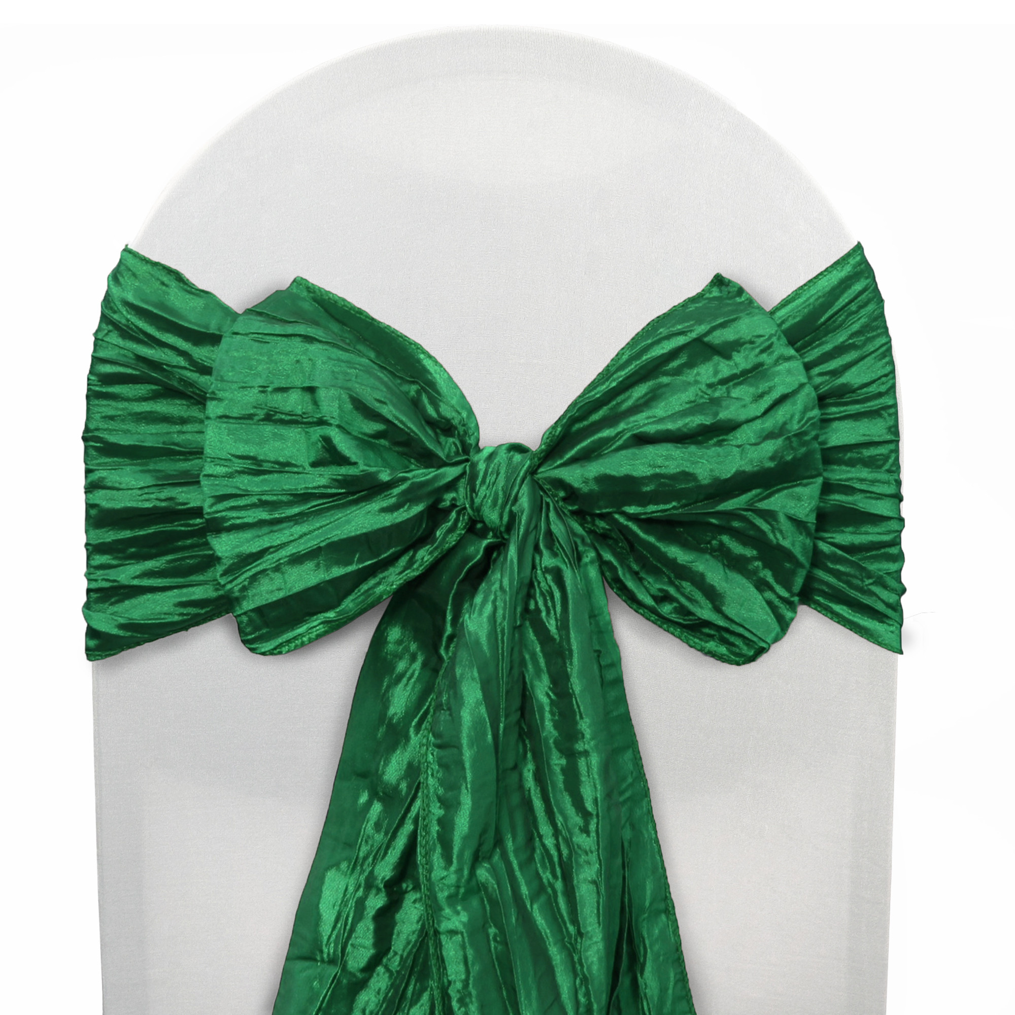 Crinkle Taffeta Chair Sashes Hunter Green