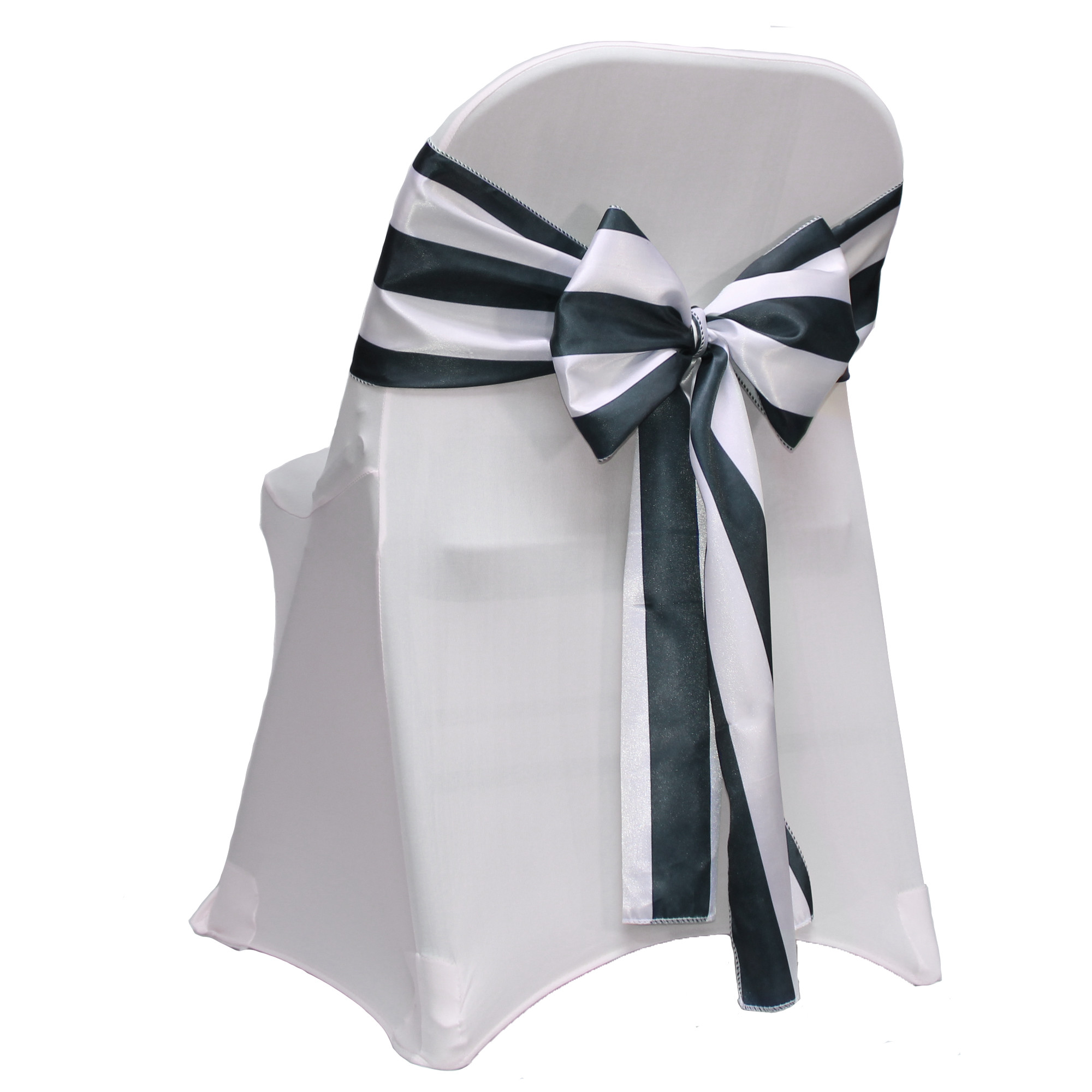 black and white striped chair sashes for folding chairs