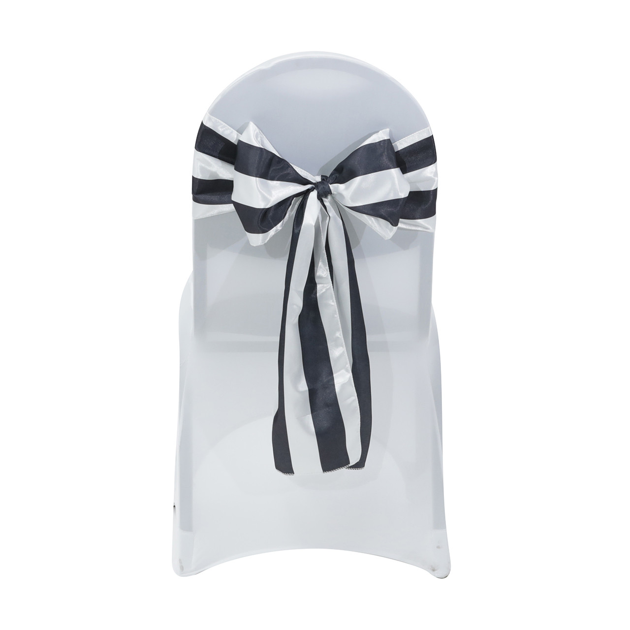 Satin Sashes Black/White Striped