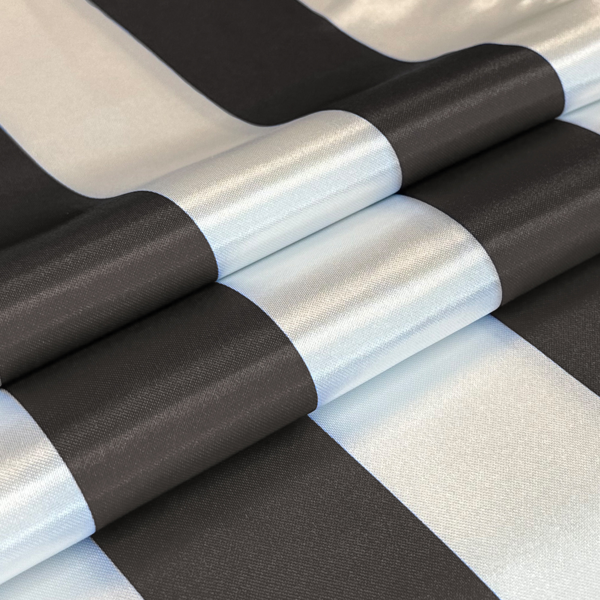 20 Inch Satin Cloth Napkins Black/White Striped Swatch