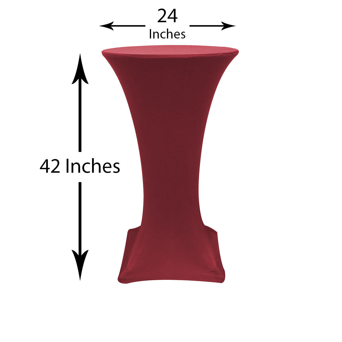 24 inch Highboy Cocktail Round Stretch Spandex Table Cover Burgundy, Wholesale