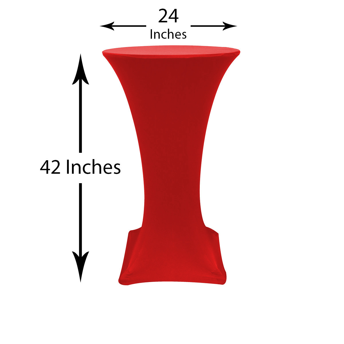 24 inch Highboy Cocktail Round Stretch Spandex Table Cover Red, Wholesale