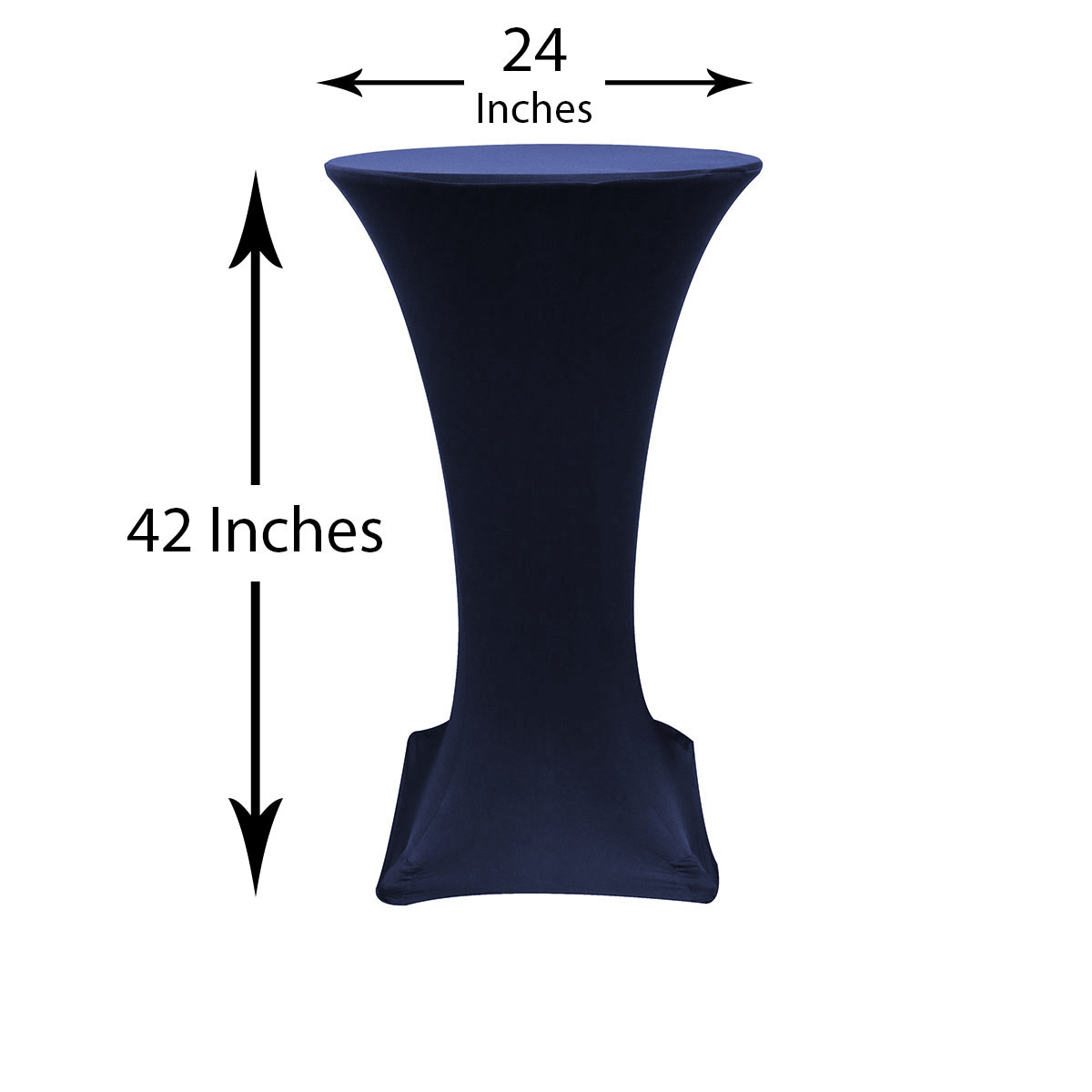 24 inch Highboy Cocktail Round Stretch Spandex Table Cover Navy Blue, Wholesale