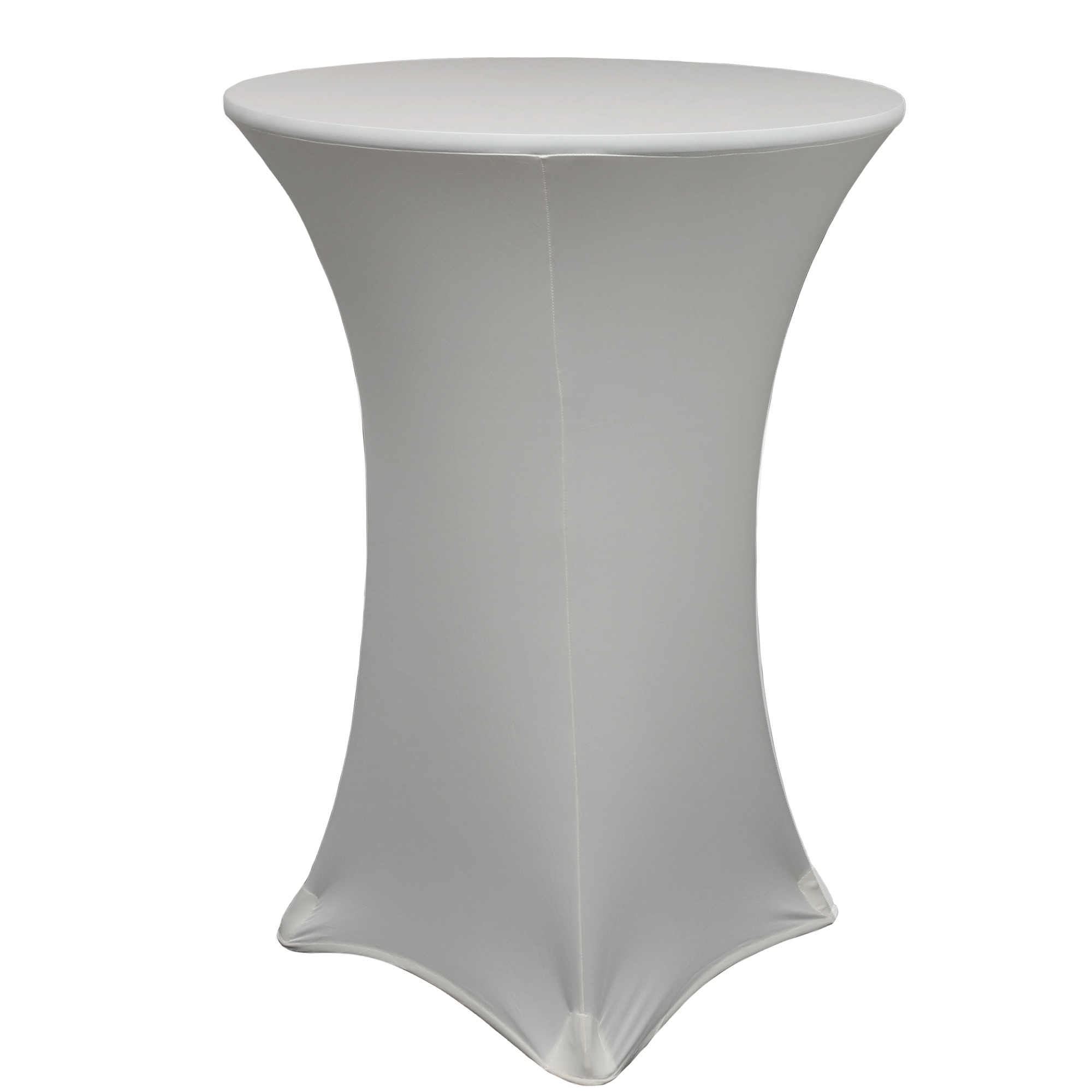 32 inch Highboy Cocktail Round Stretch Spandex Table Cover Silver