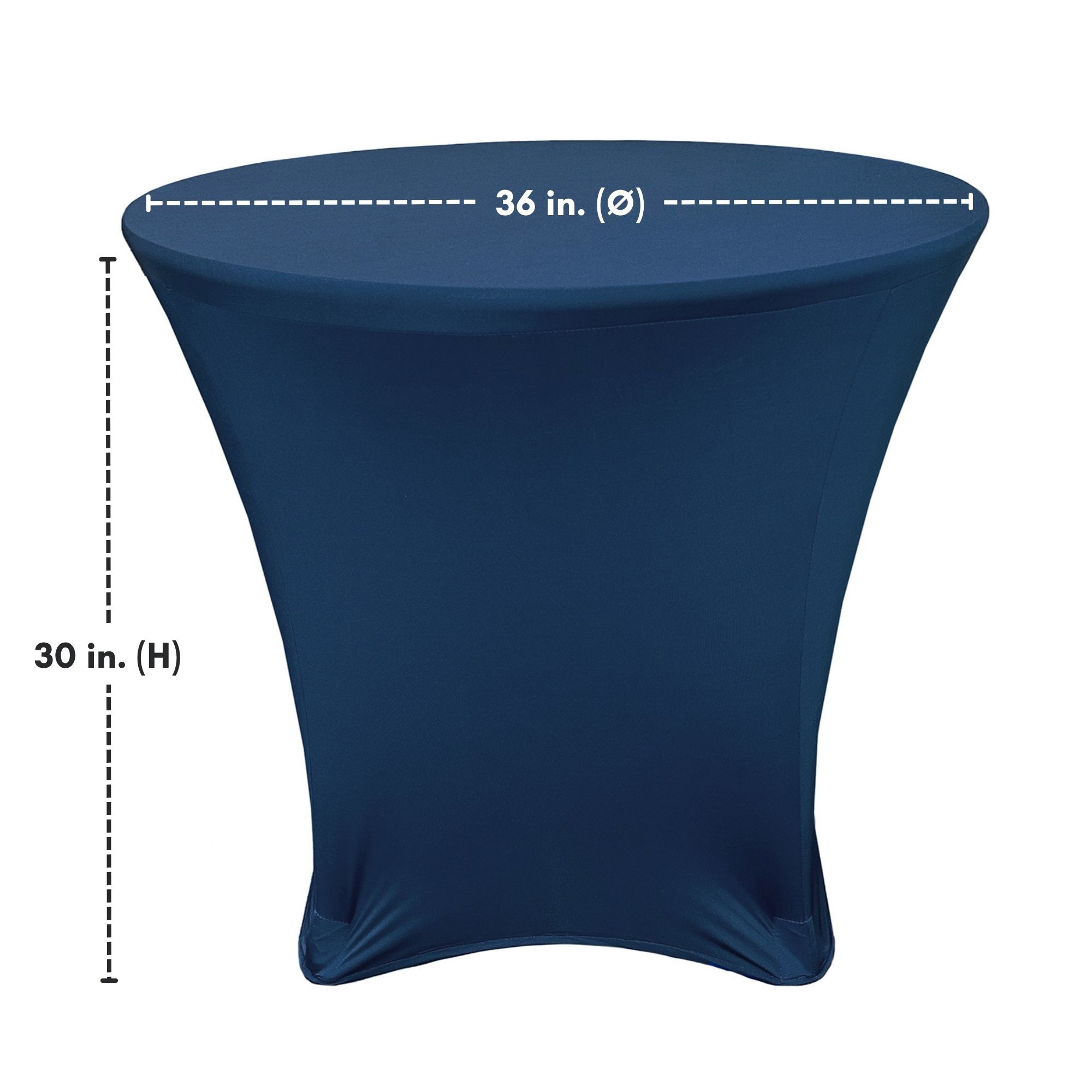 36 x 30 inch Lowboy Cocktail Round Stretch Spandex Table Cover Navy Blue for Events, Parties, Weddings