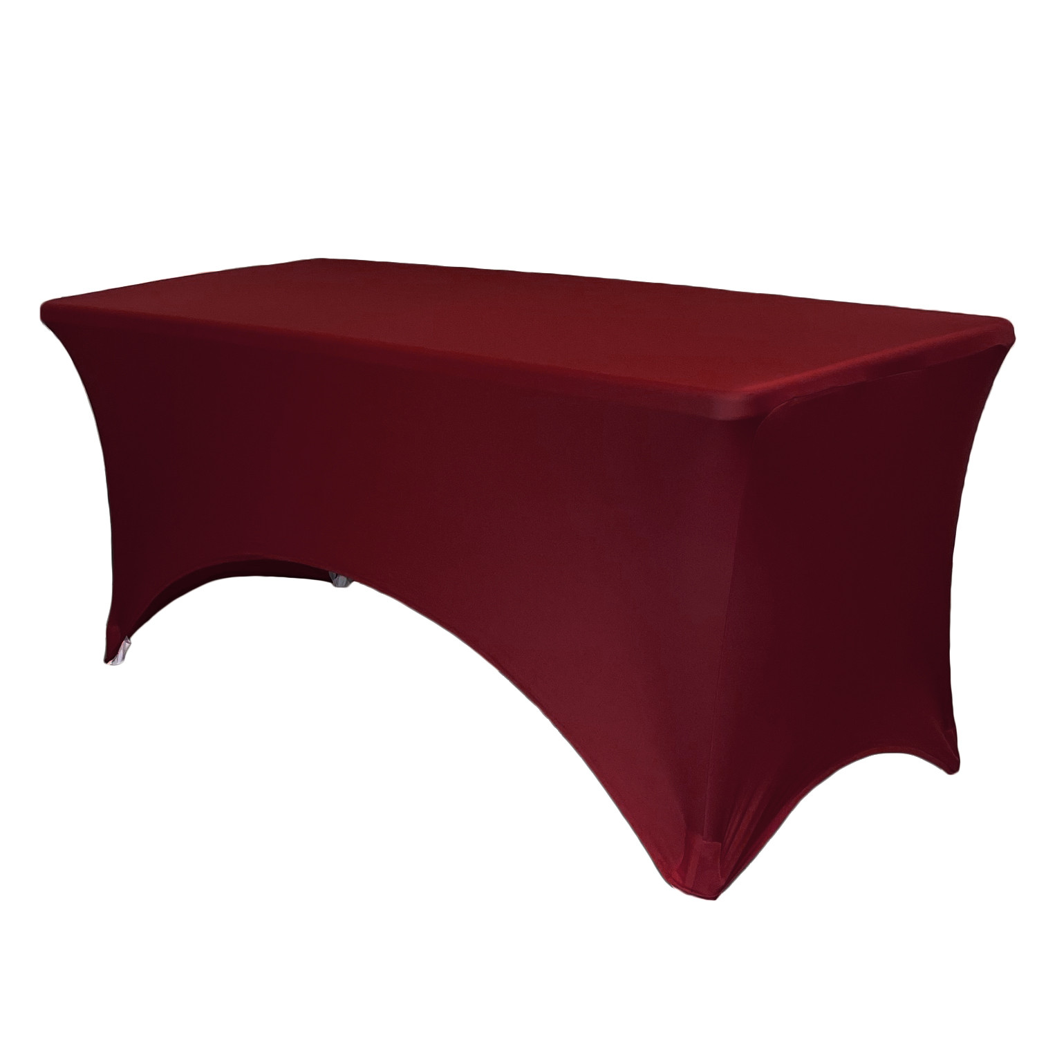 Stretch Spandex 6 Ft Rectangular Table Cover Burgundy
