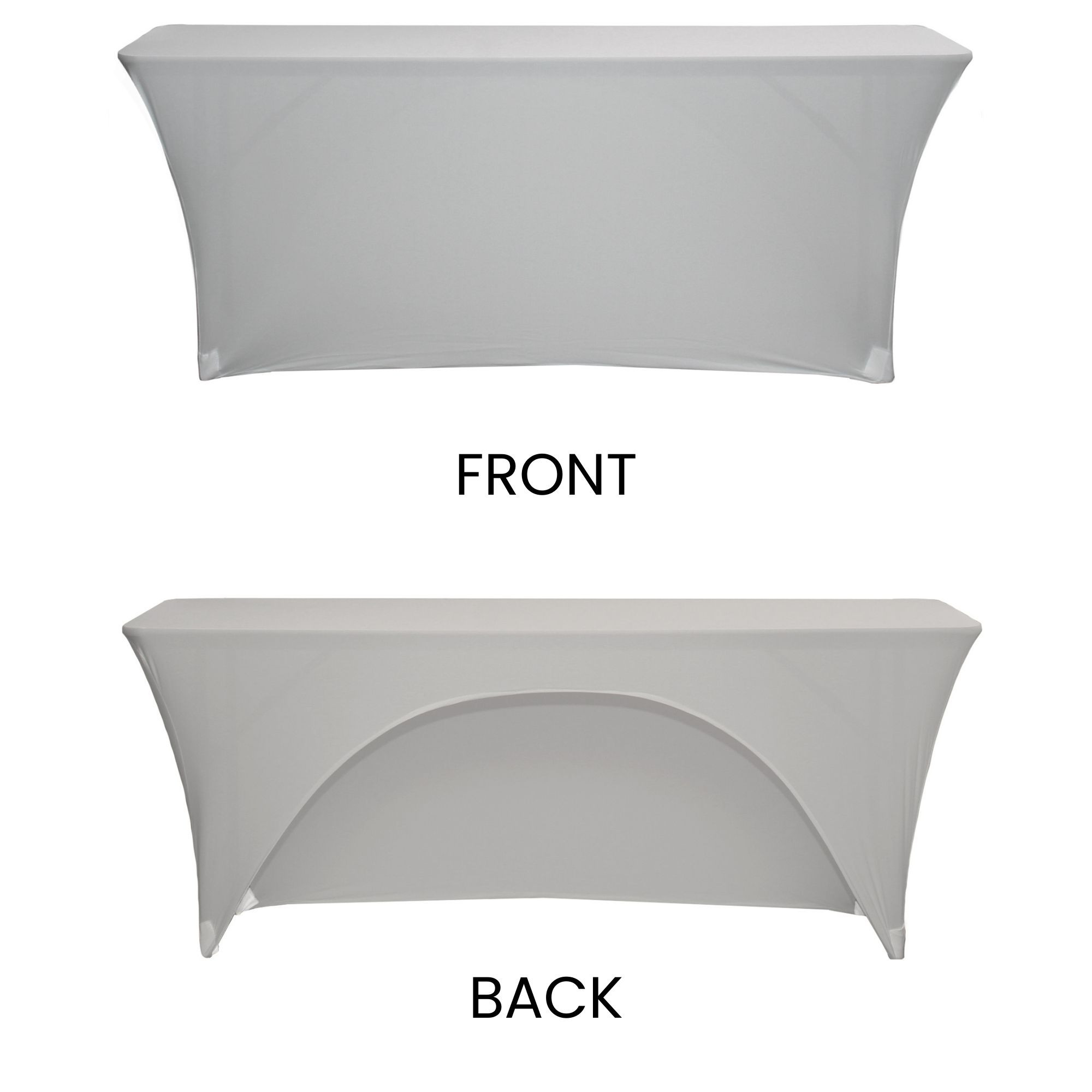 Silver Open Back Spandex Table Covers