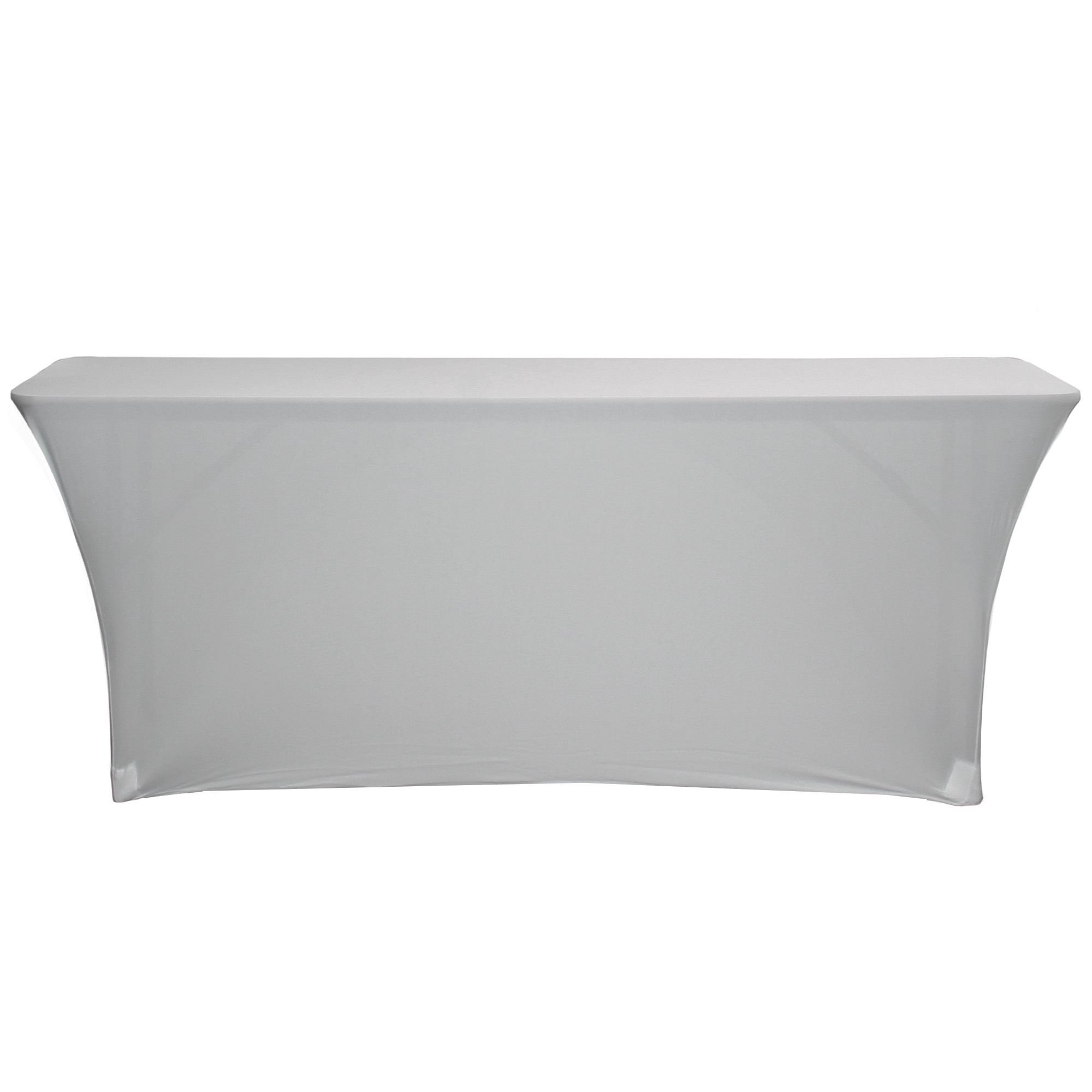Stretch Spandex 6 Ft Open Back Rectangular Table Cover Silver, Wholesale