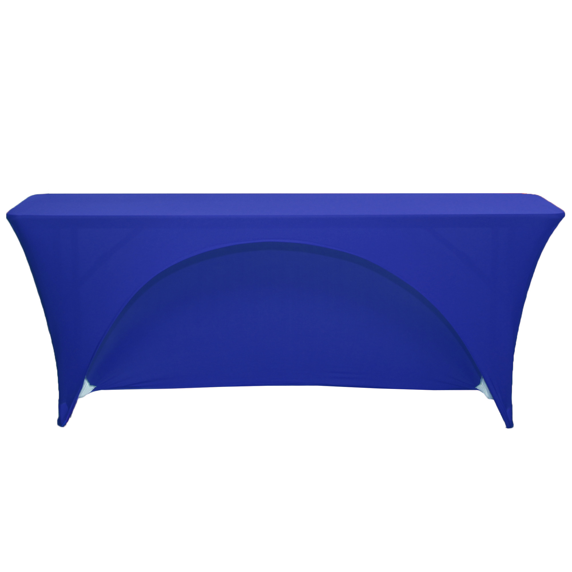 Stretch Spandex 6 Ft Open Back Rectangular Table Cover Royal Blue