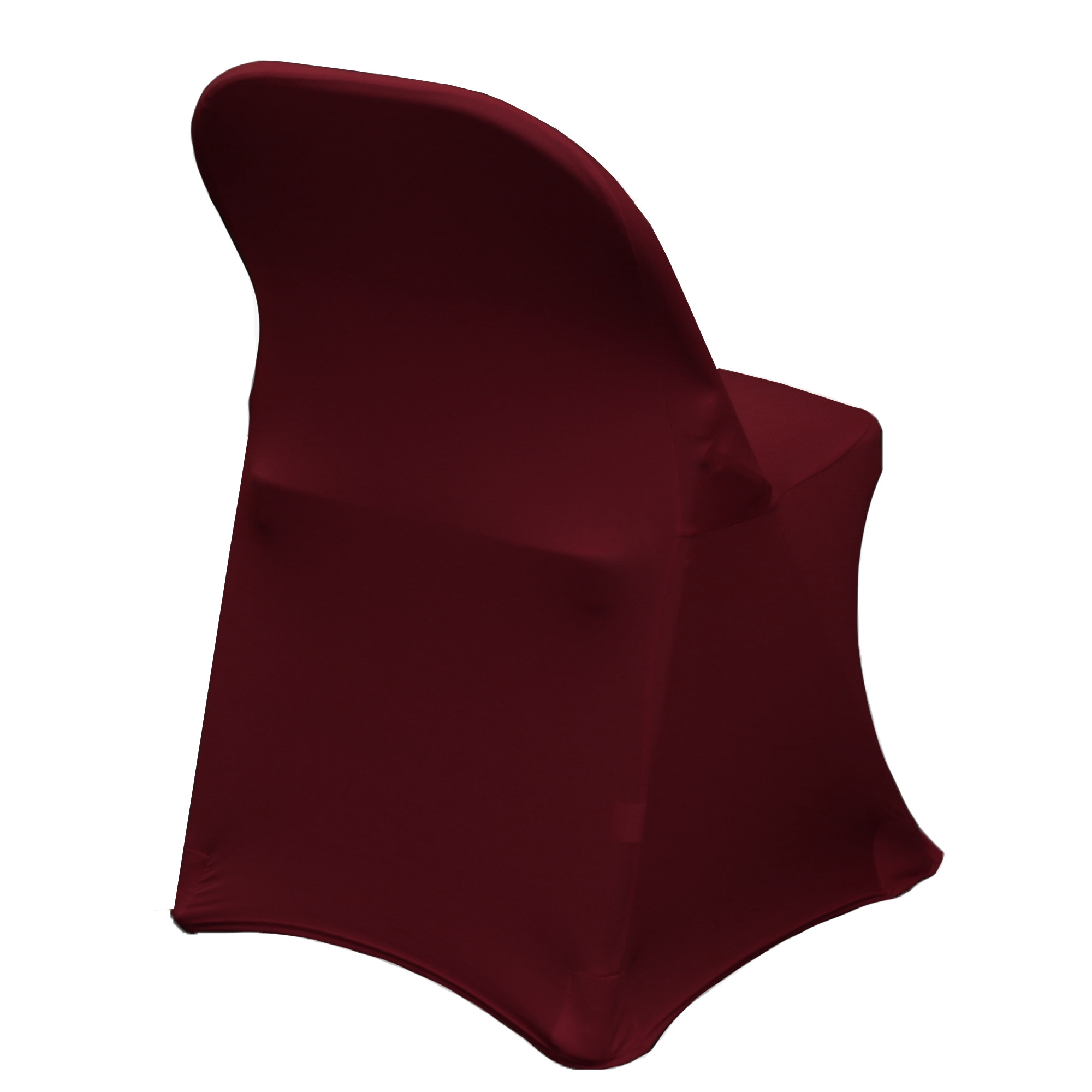 Spandex Folding Chair Cover Burgundy for Events, Parties, Weddings, back view