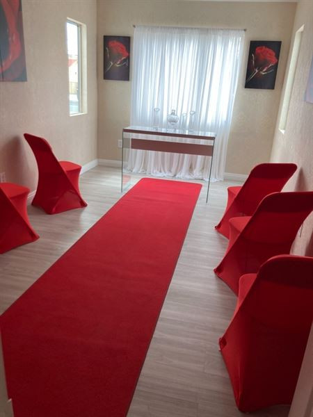 red chair covers