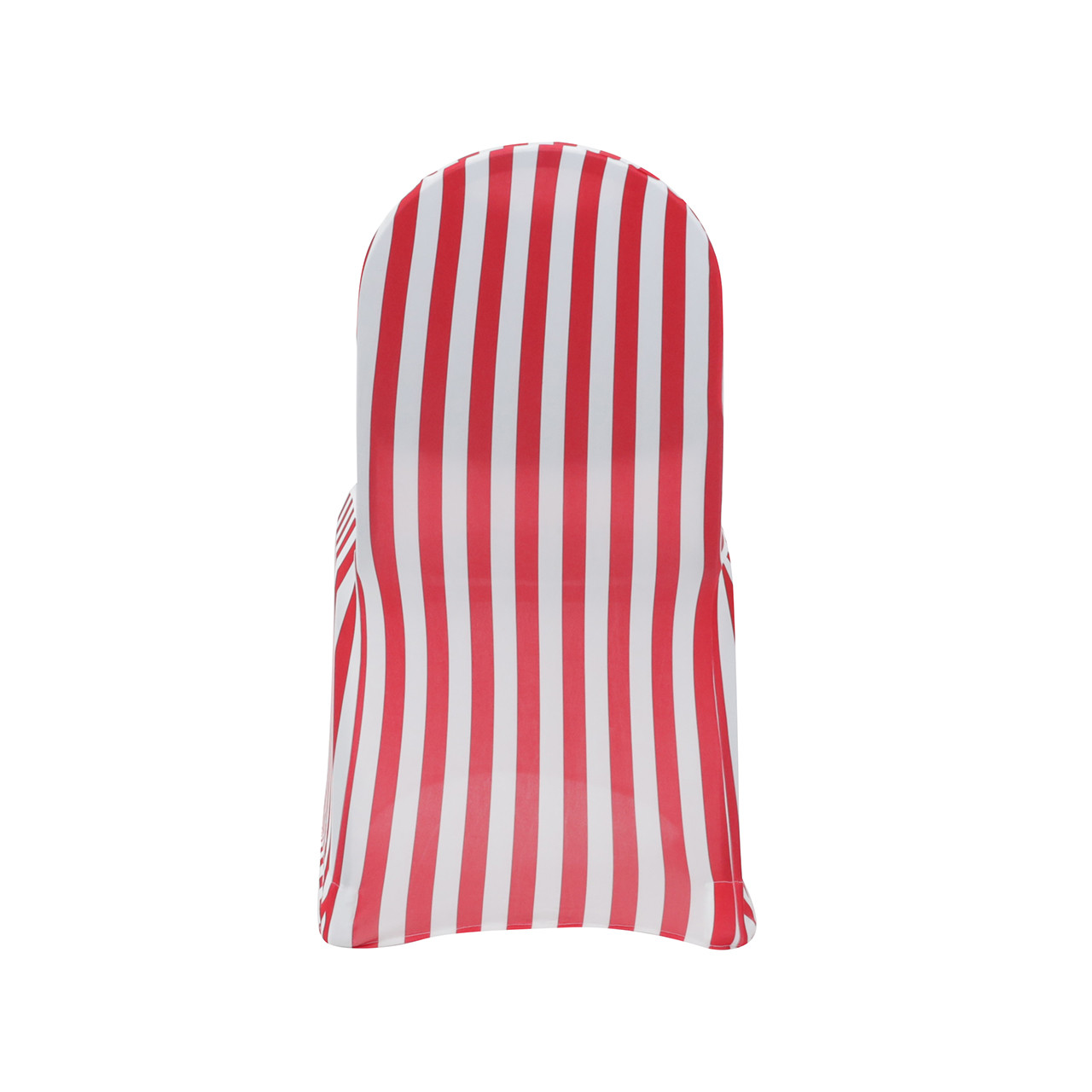 red and white spandex striped chair covers