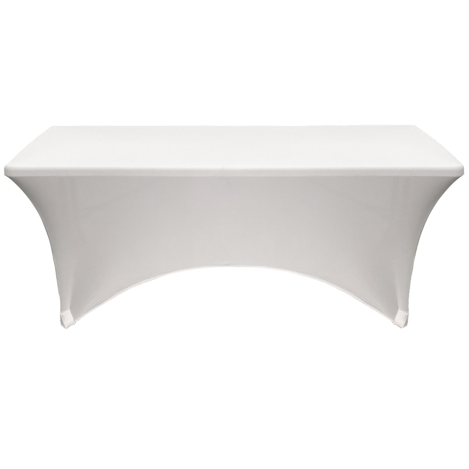 Stretch Spandex 5 ft Rectangular Table Cover White front