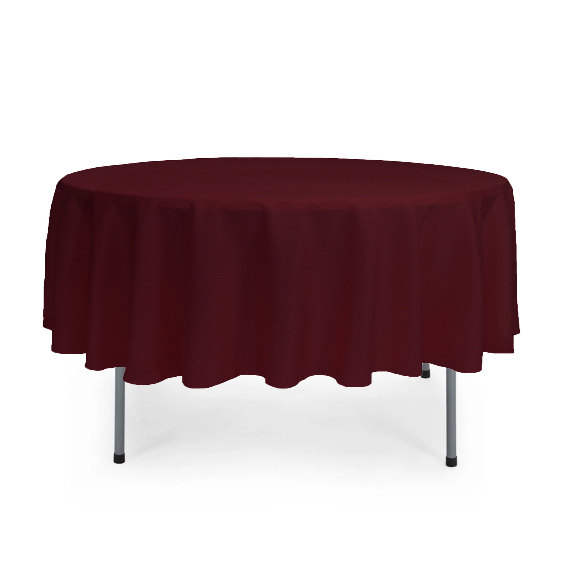 90 Inch Round Polyester Tablecloth Burgundy