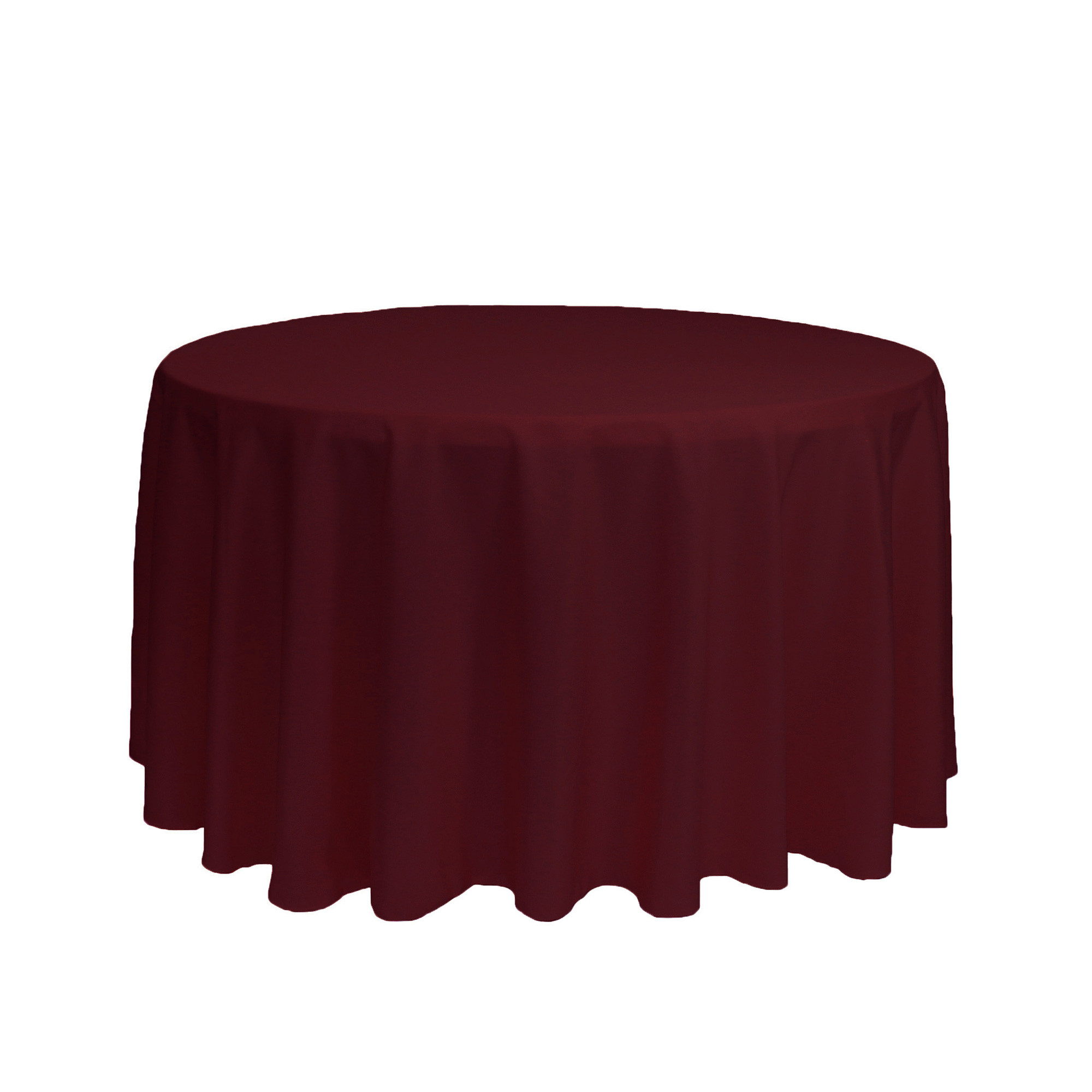 108 inch Round Polyester Tablecloth Burgundy