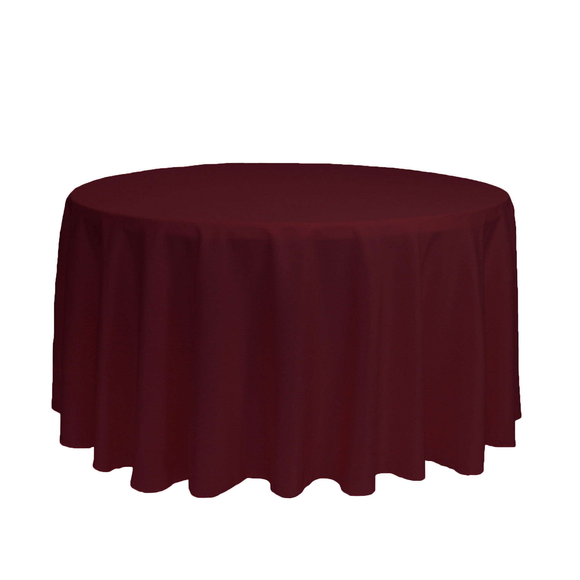 120 Inch Round Polyester Tablecloth Burgundy