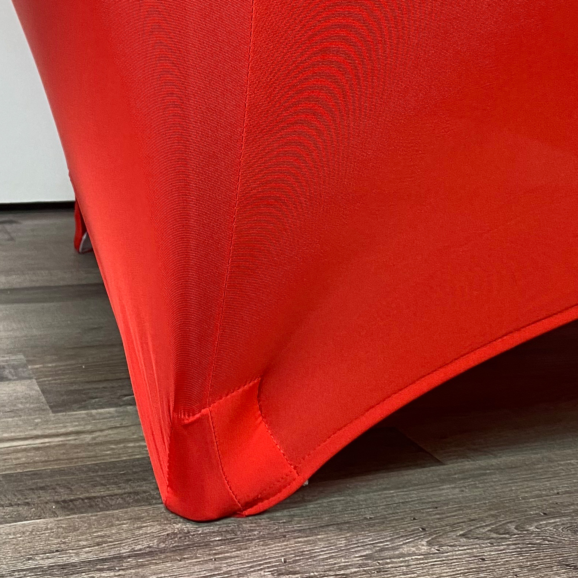 Stretch Spandex 5 ft Round Table Cover Red Foot Pockets