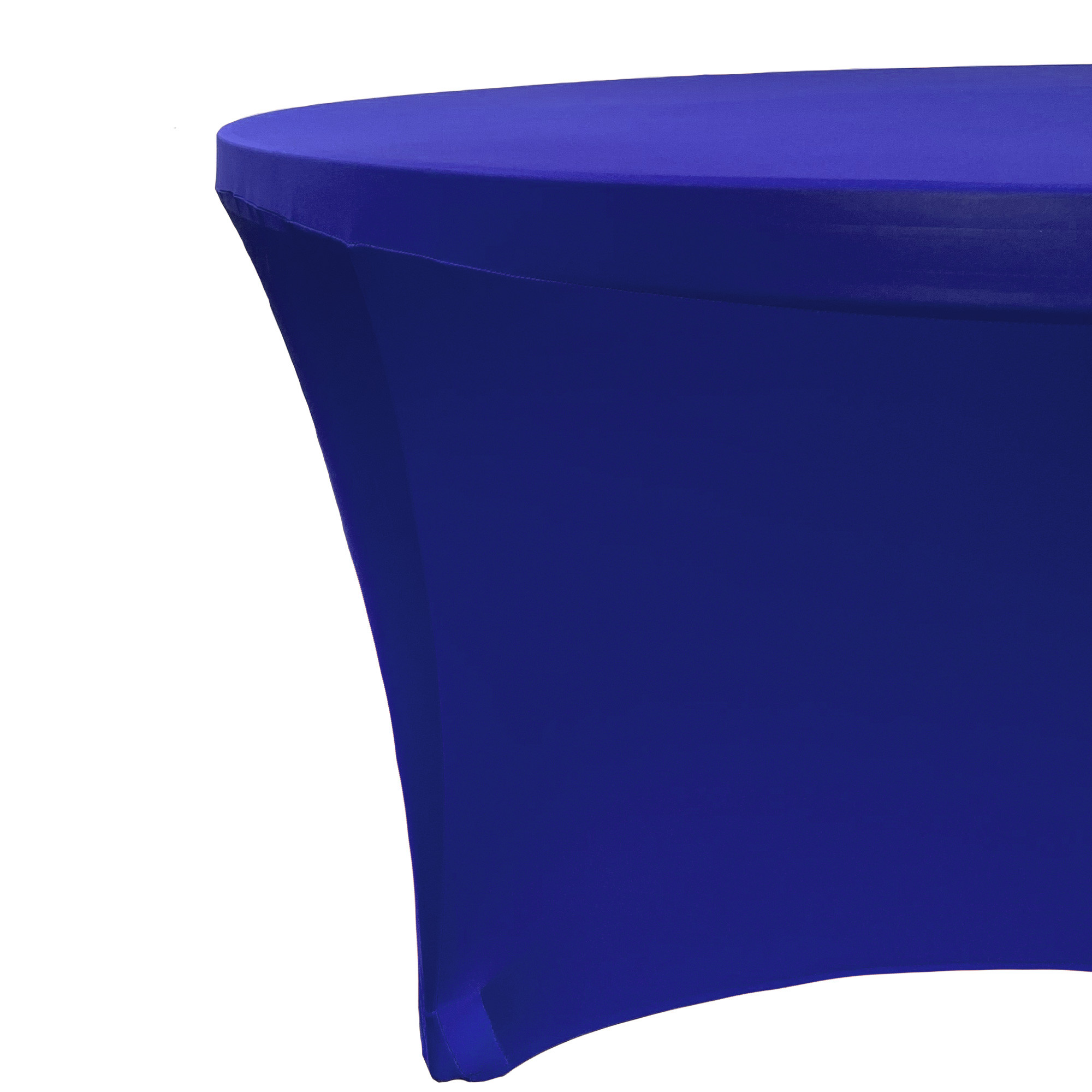 Stretch Spandex 5 ft Round Table Cover Royal Blue Side