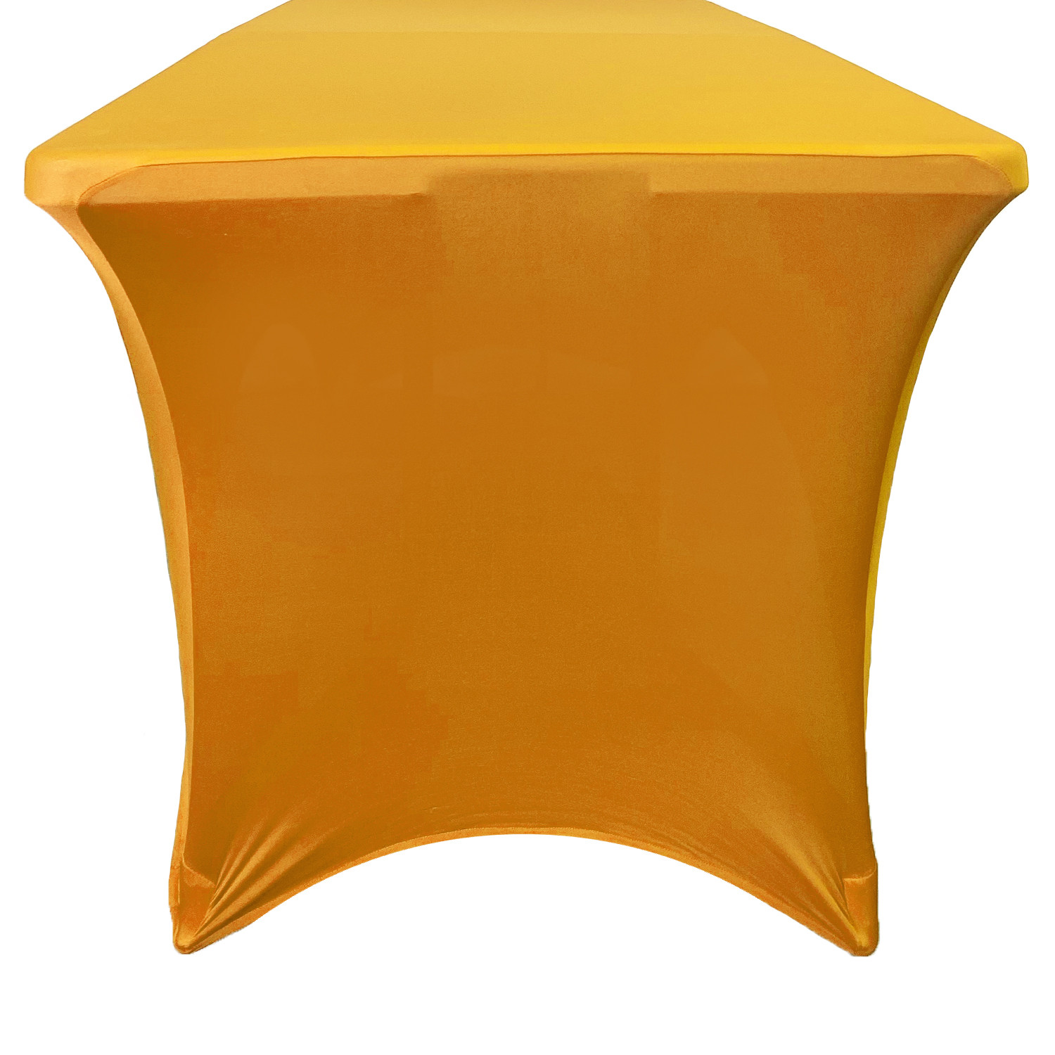 Stretch Spandex 8 ft Rectangular Table Cover Gold Side