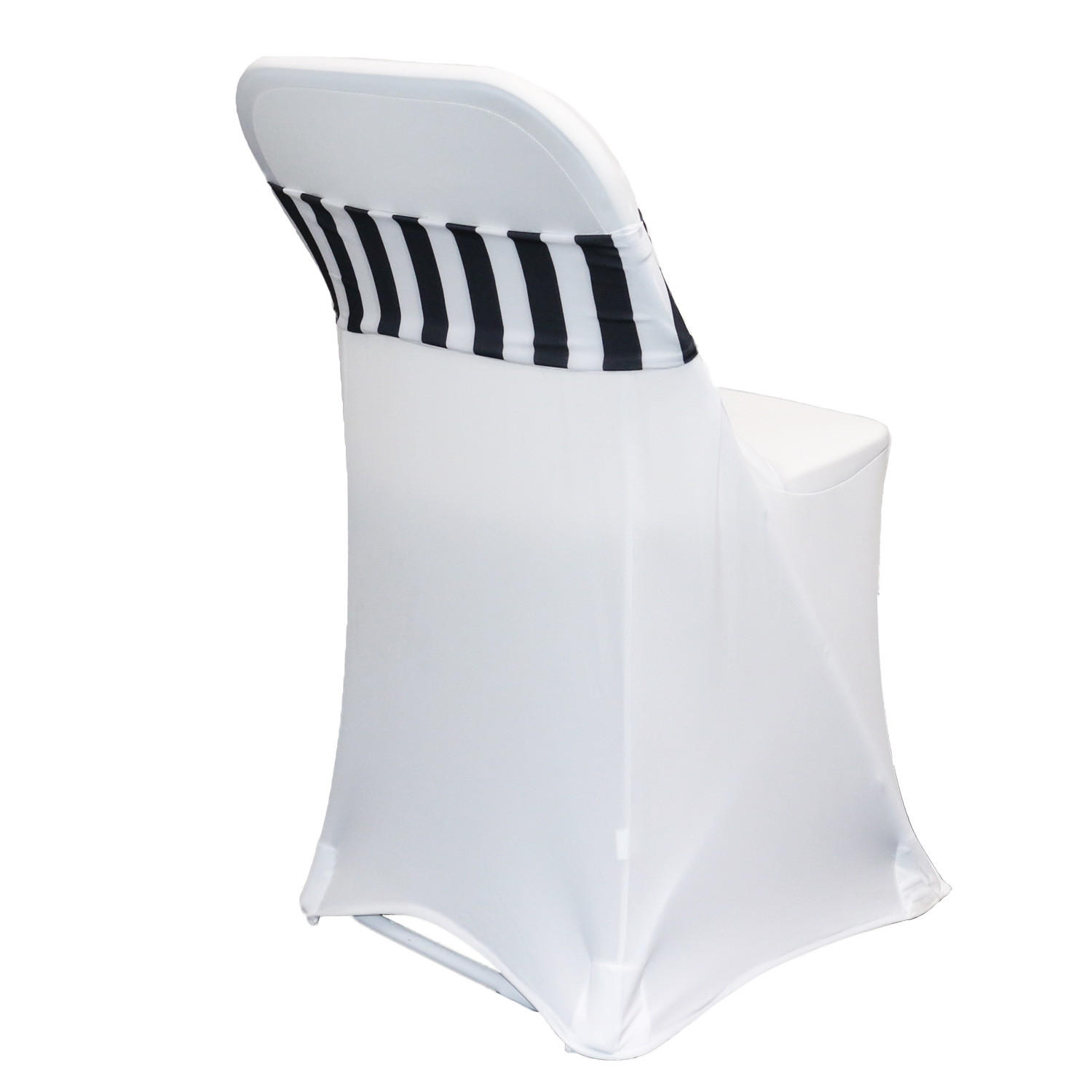 Spandex Chair Sashes Black and white striped