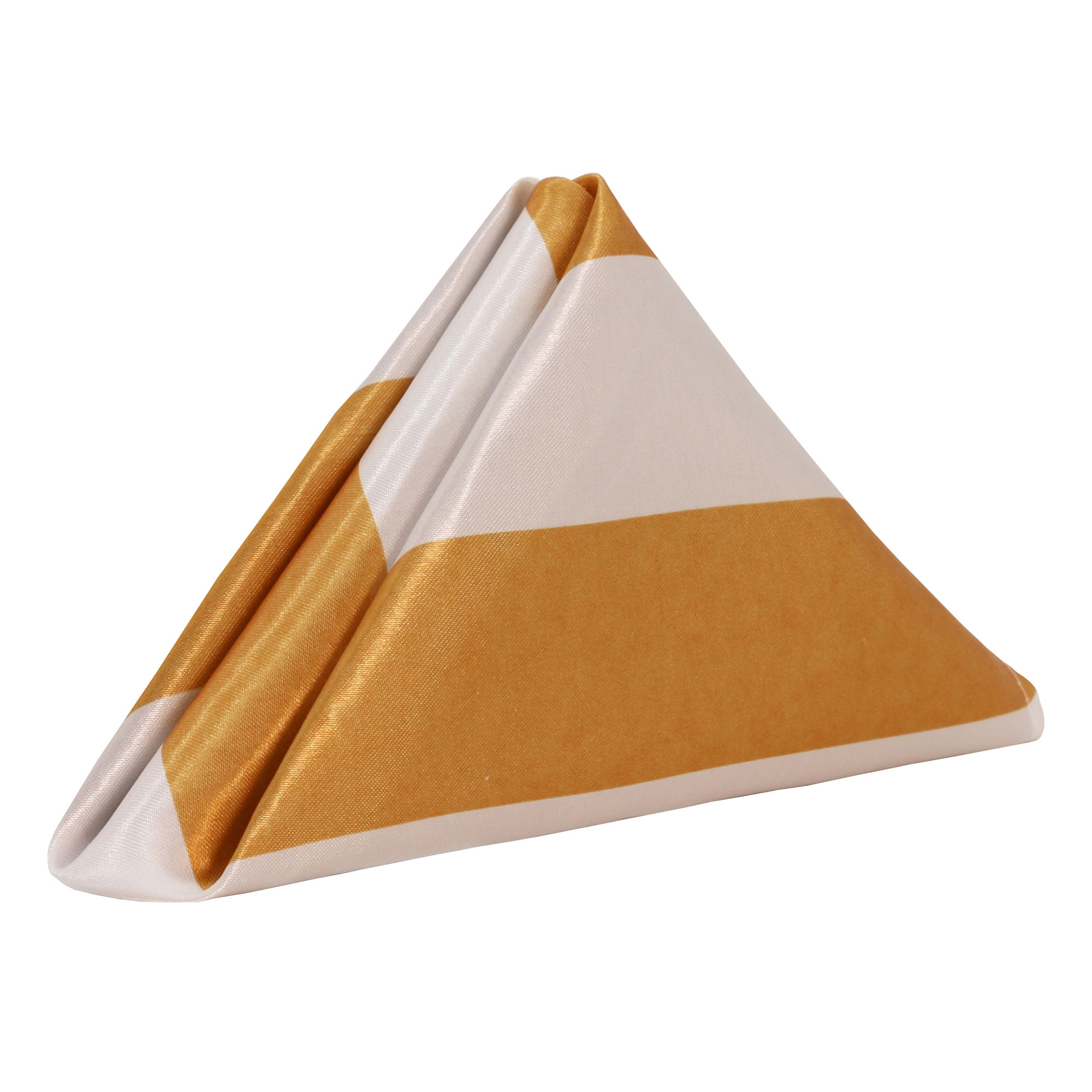 20 inch Satin Cloth Napkins Gold/White Striped