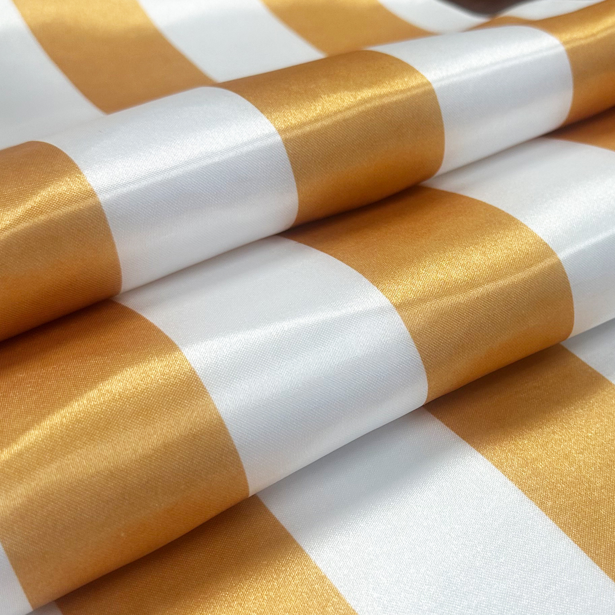 20 inch Satin Cloth Napkins Gold/White Striped Swatch