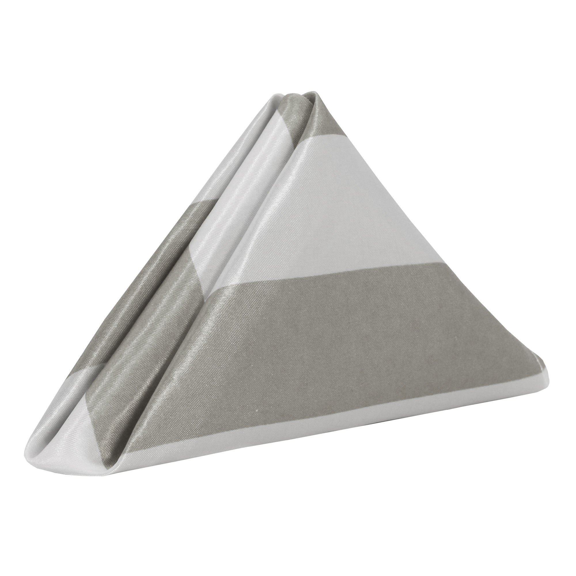 20 inch Satin Cloth Napkins Dark Silver/Gray/White Striped