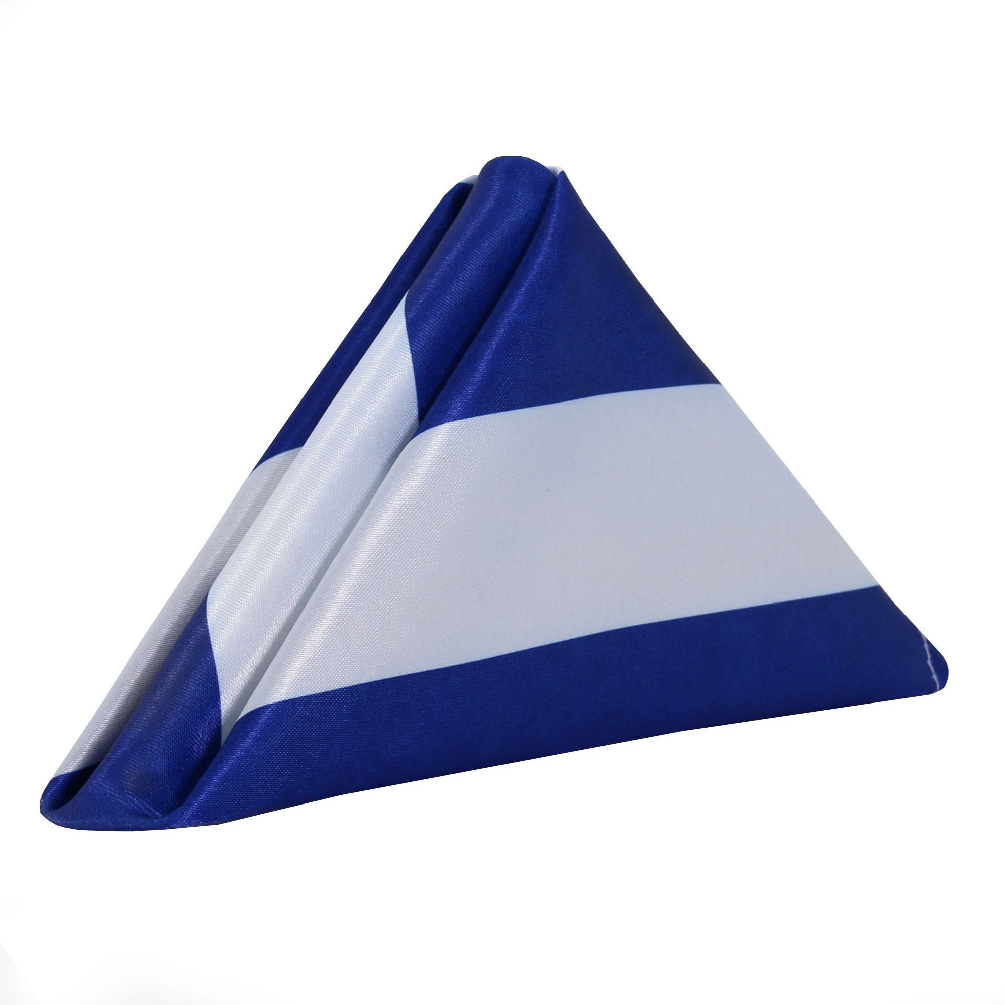 20 inch Satin Cloth Napkins Royal Blue/White Striped