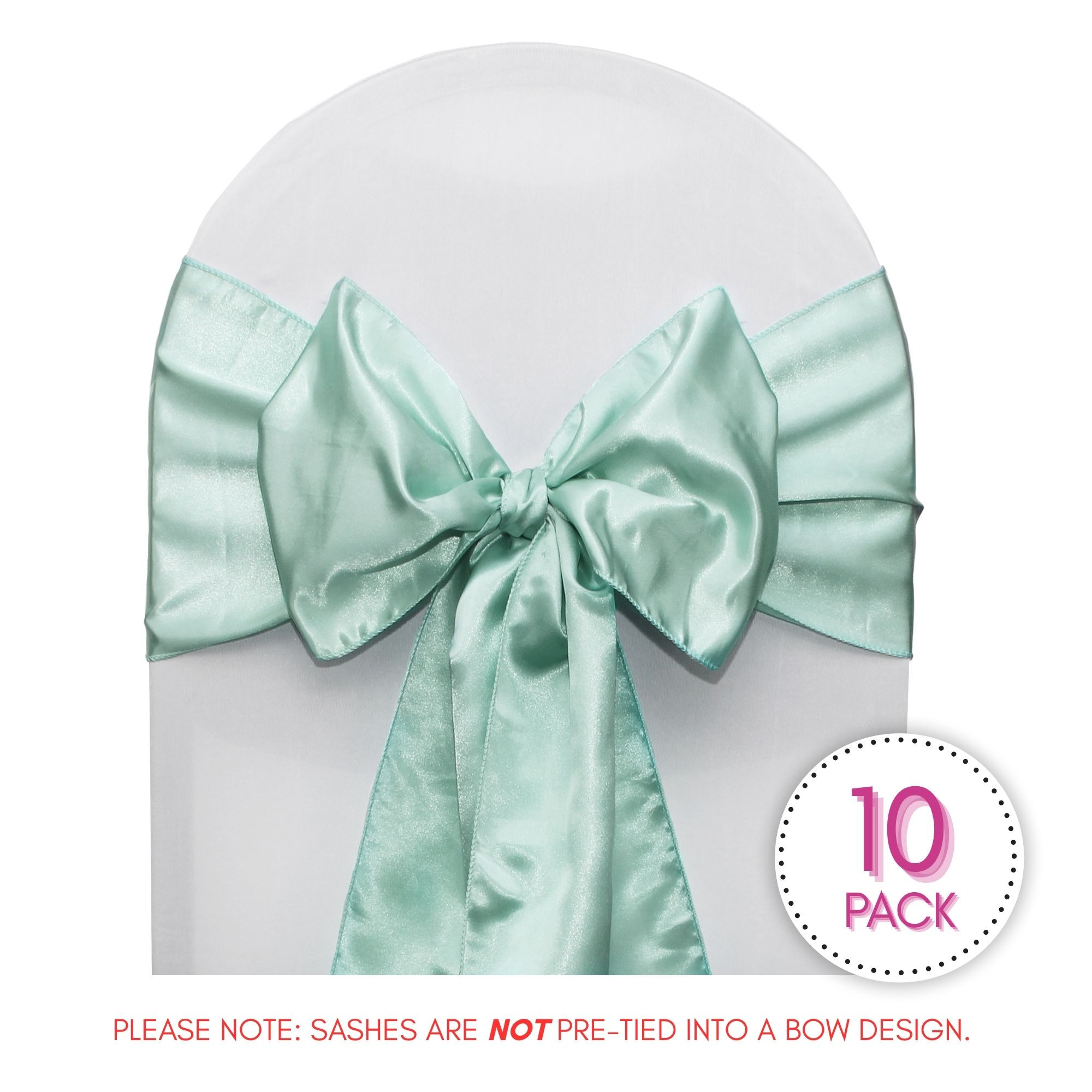 Satin Sashes Mint (Pack of 10)
