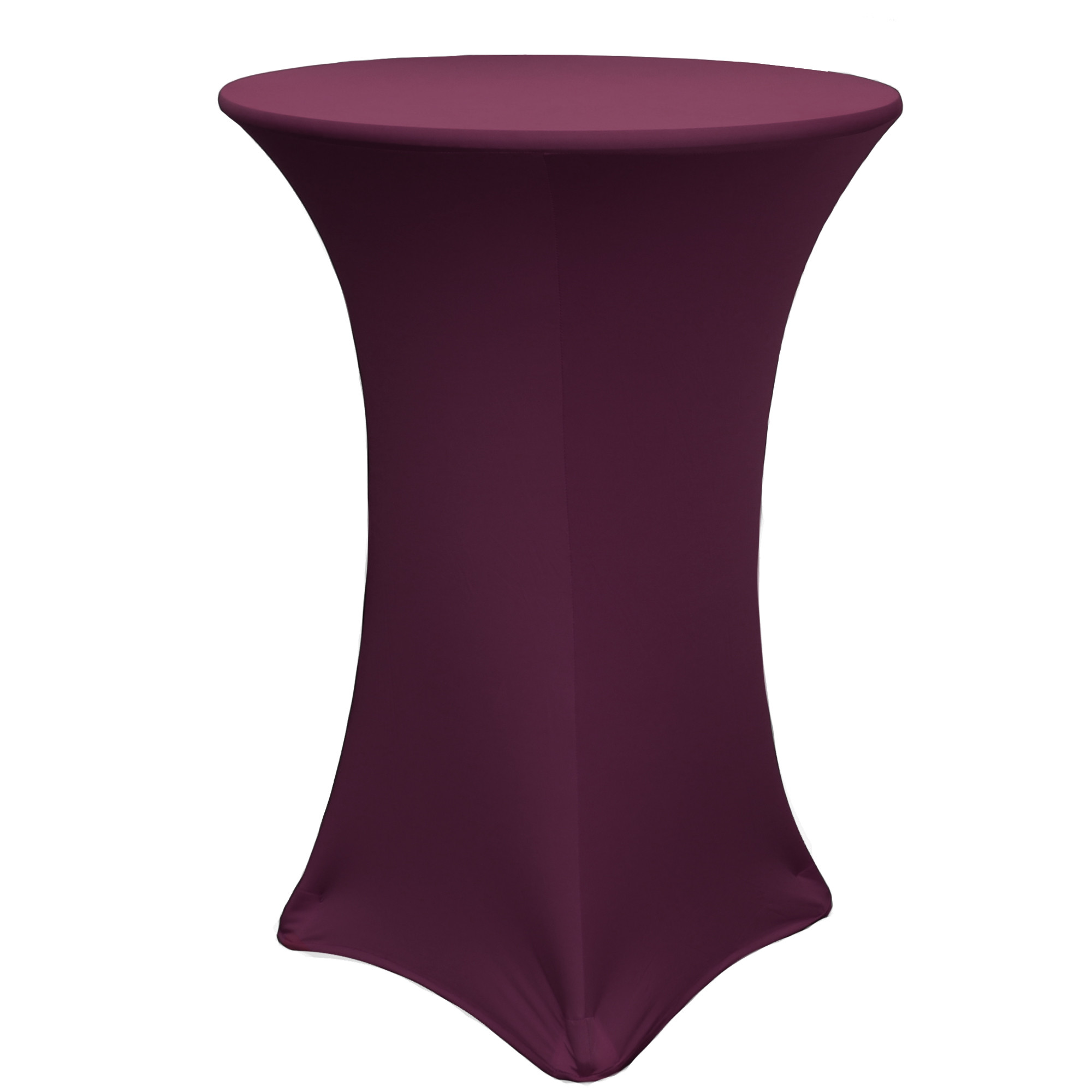 30 Inch Highboy Cocktail Round Stretch Spandex Table Cover Eggplant