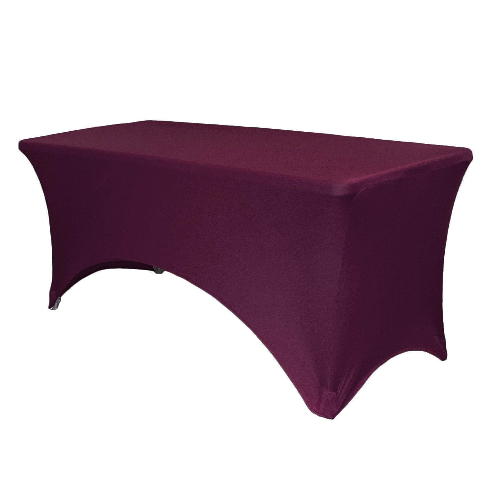 Stretch Spandex 6 Ft Rectangular Table Cover Eggplant
