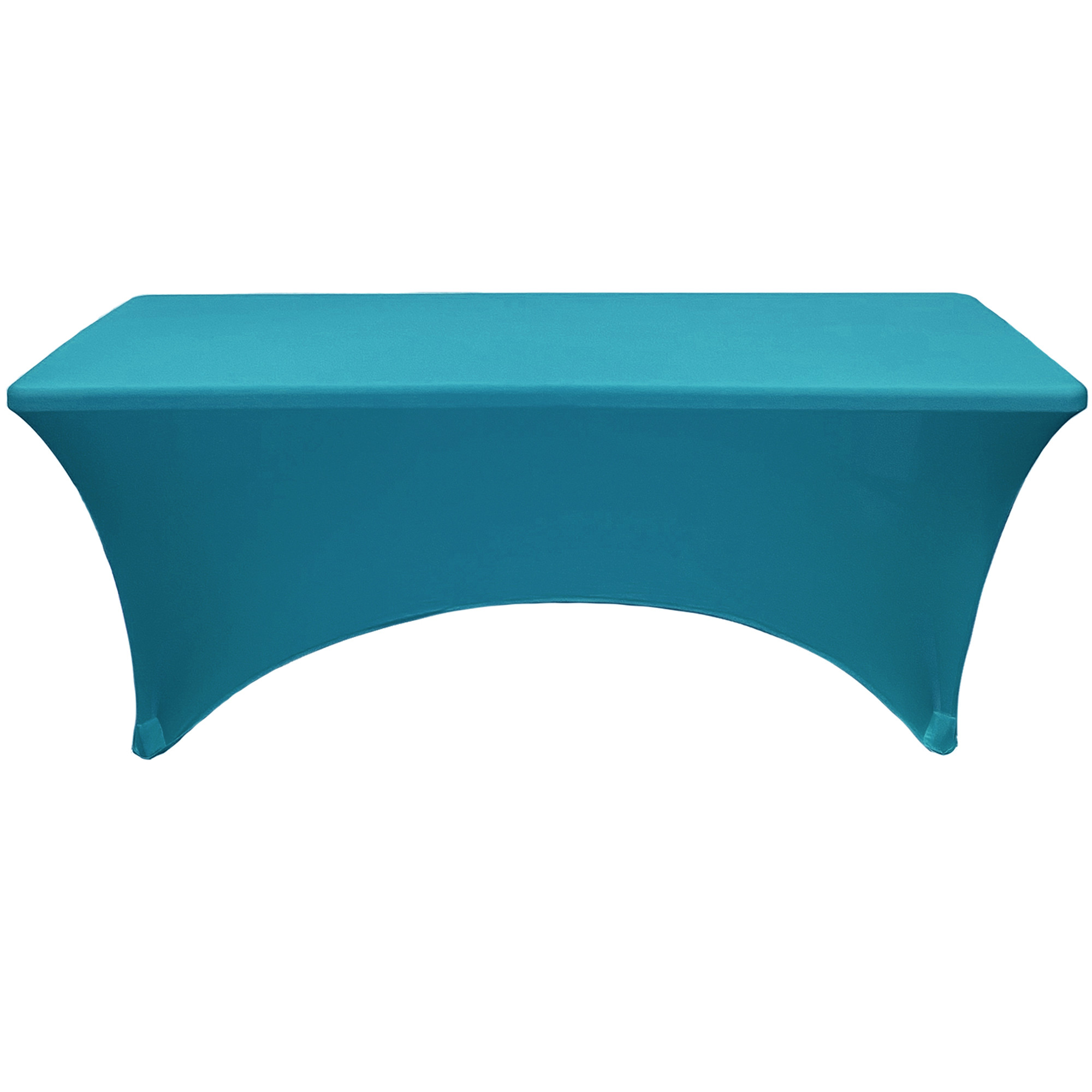 Stretch Spandex 6 Ft Rectangular Table Cover Malibu Blue front