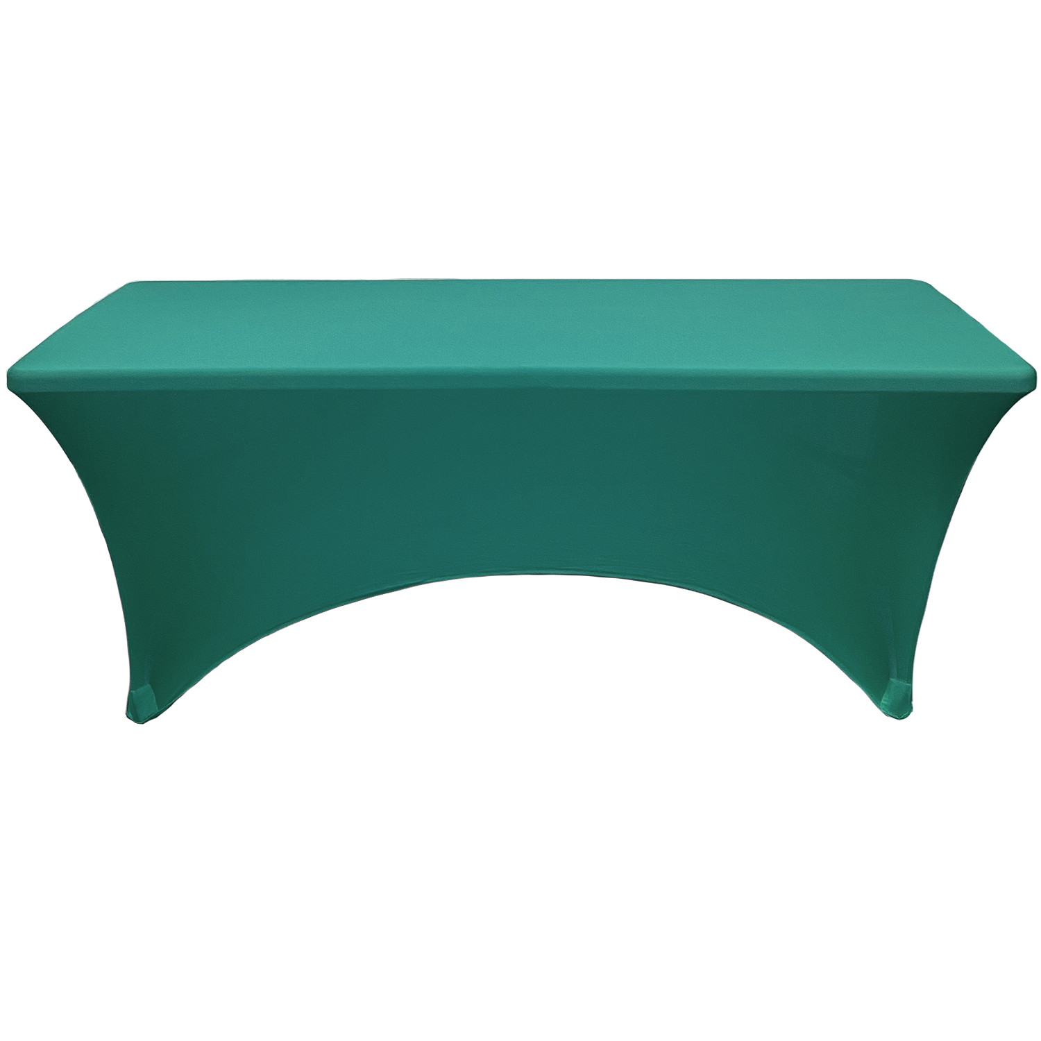Stretch Spandex 6 Ft Rectangular Table Cover Teal front