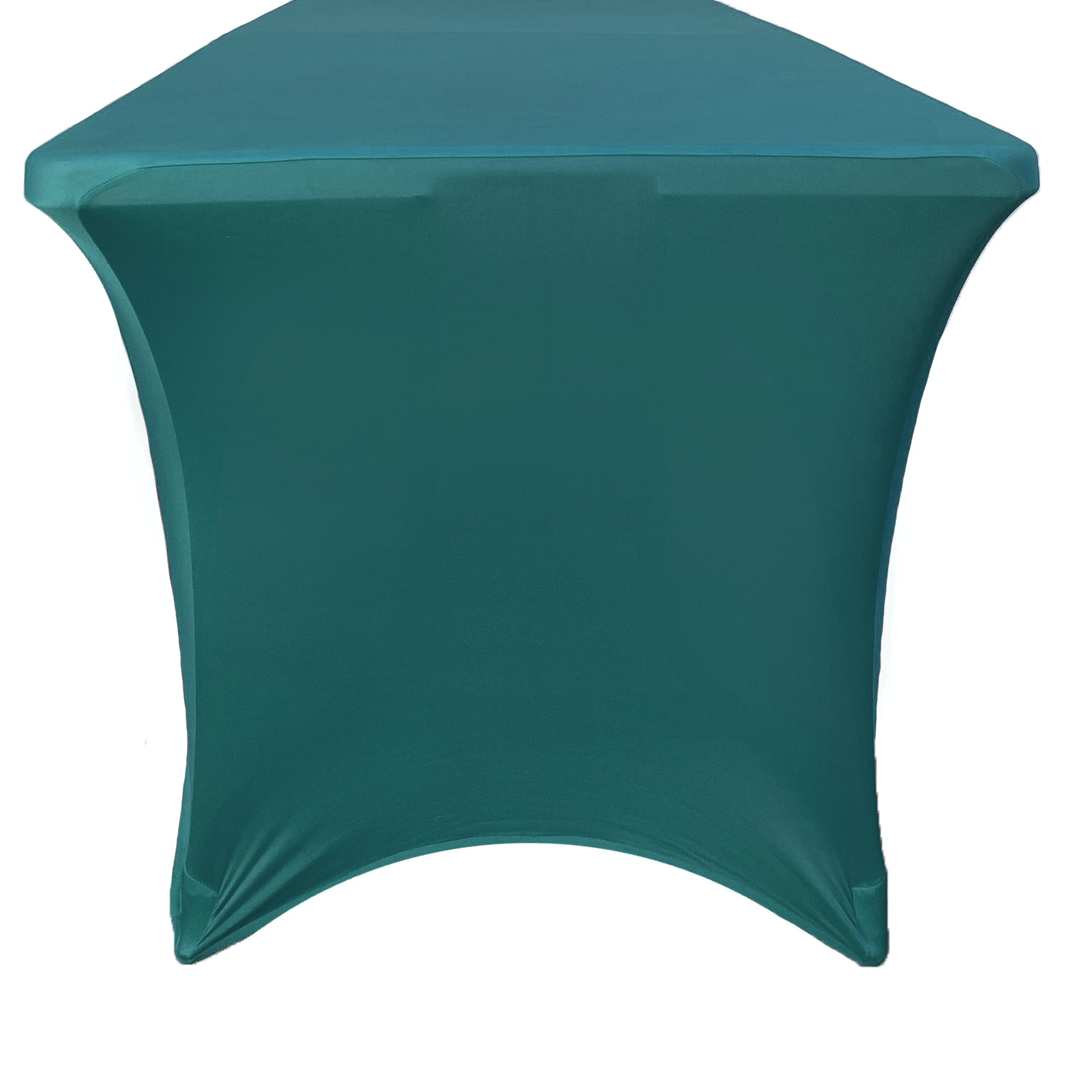 Stretch Spandex 6 Ft Rectangular Table Cover Teal side