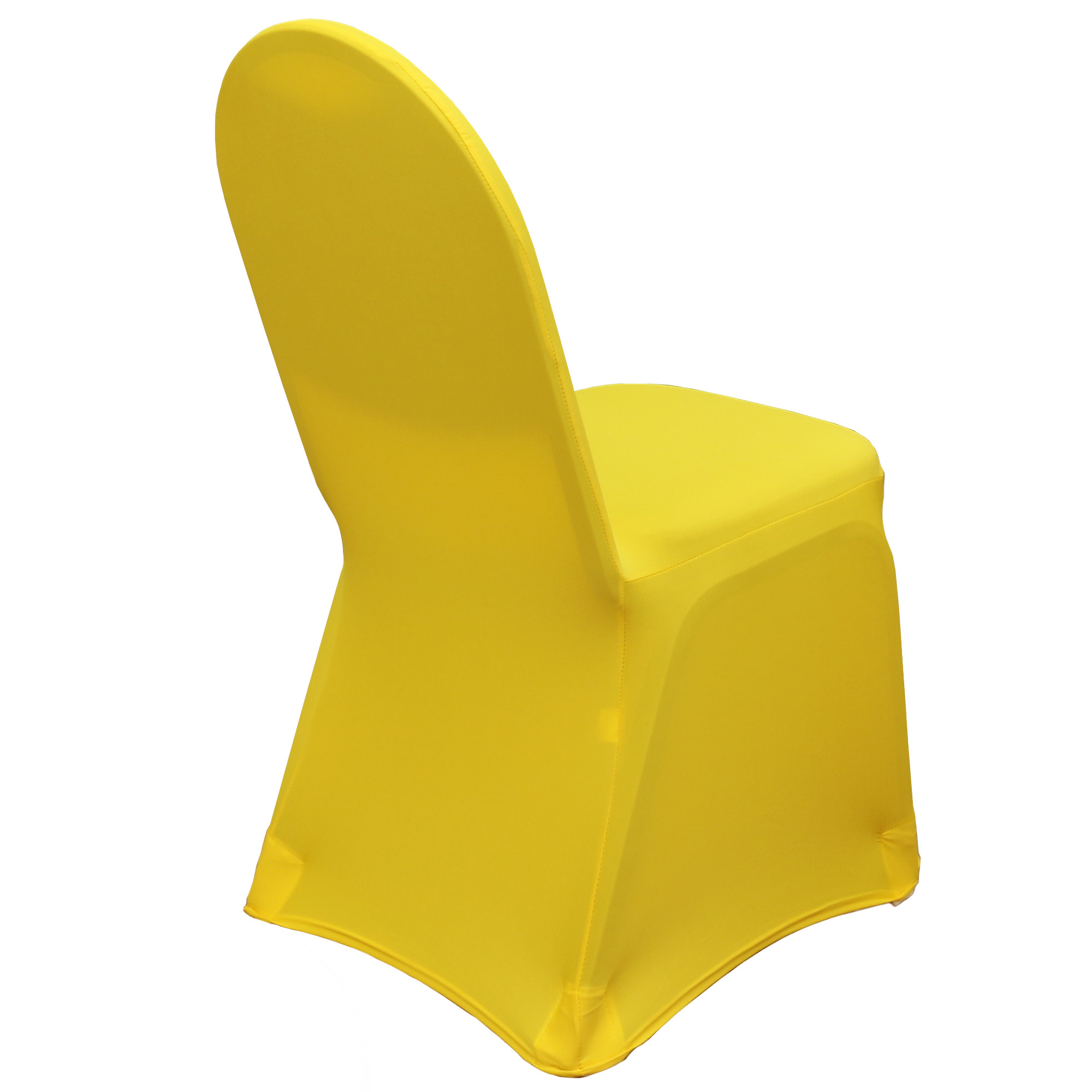 Stretch Spandex Banquet Chair Cover Yellow front back